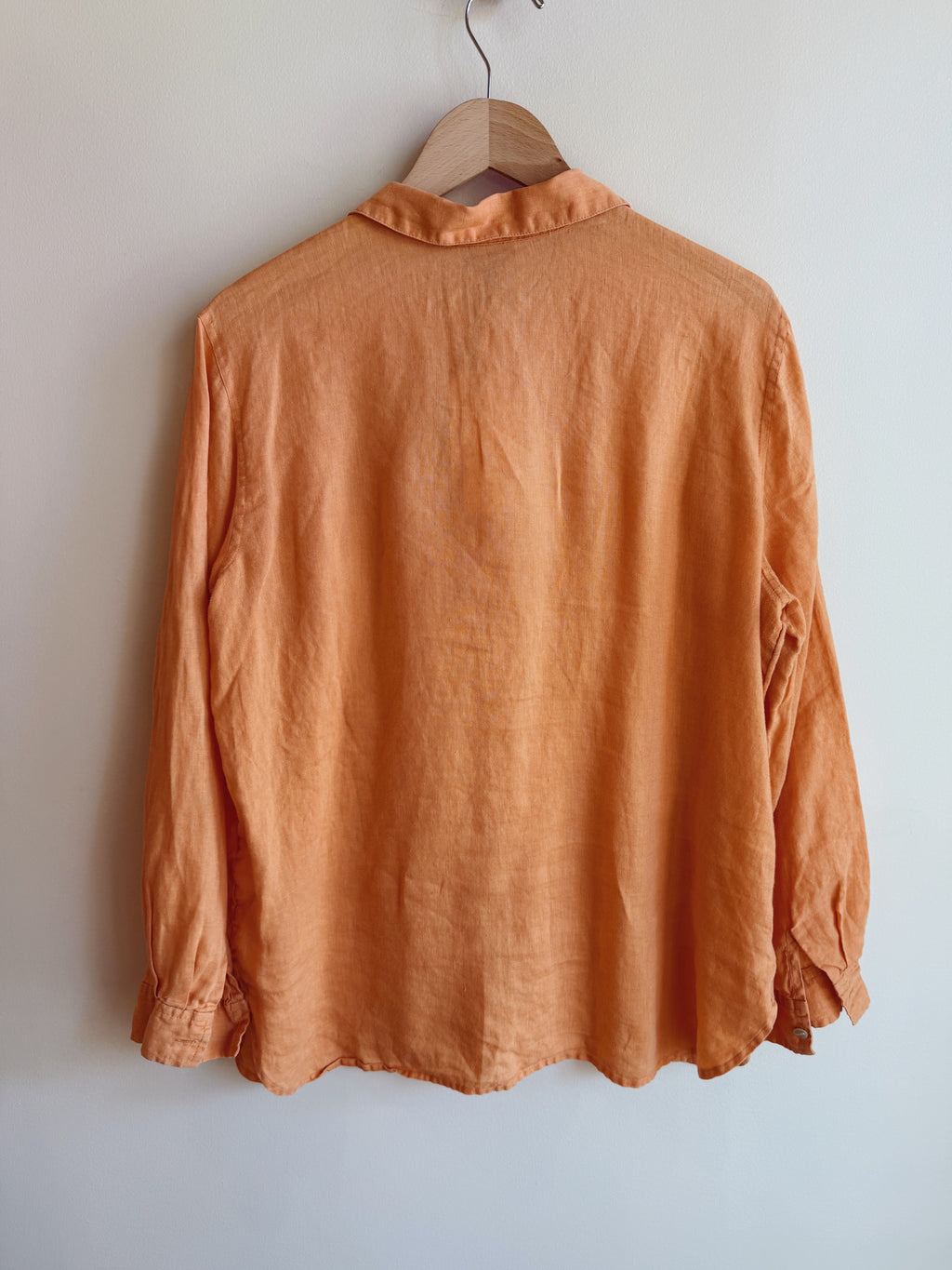 Sunrise Orange Linen Button Down