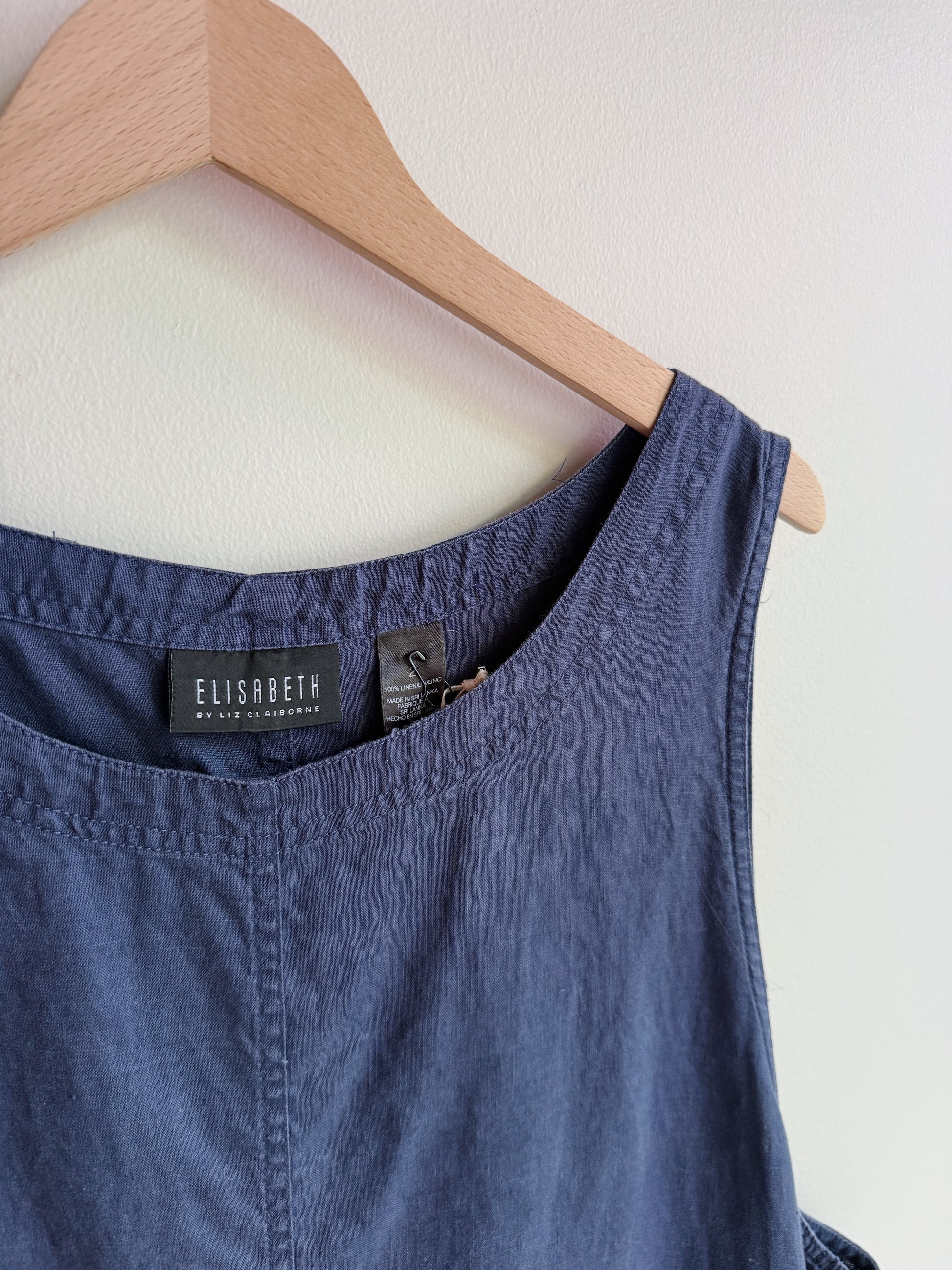 Linen Blue Apron Maxi