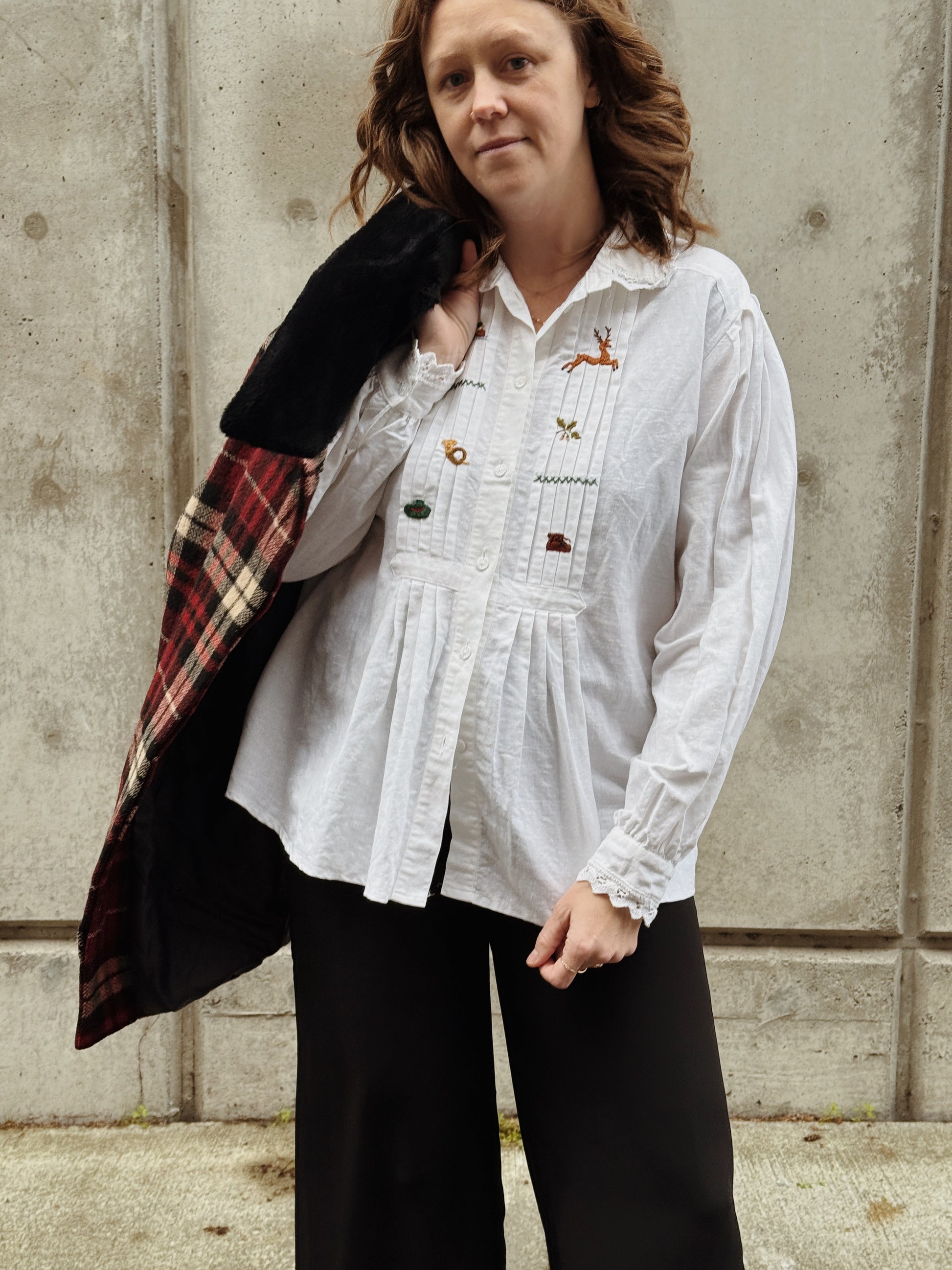 White Bavarian Linen Top