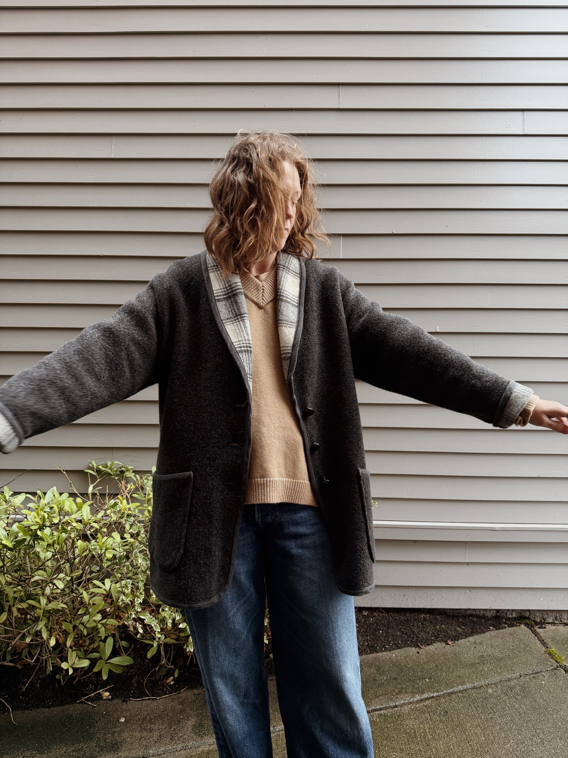 Charcoal Wool Overcoat