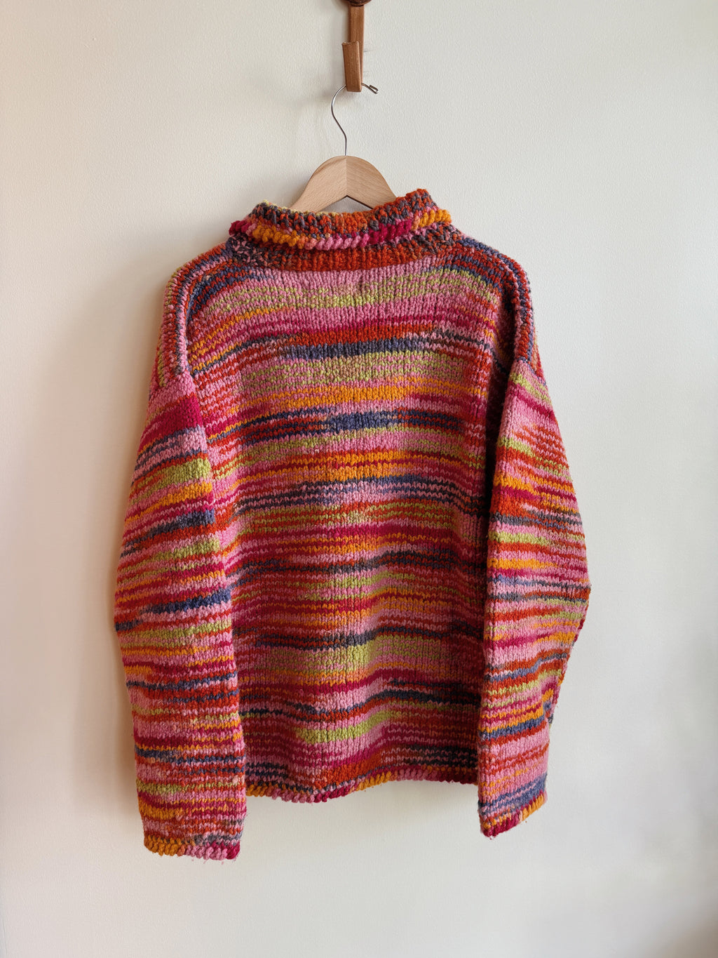Striped Wool Zip Cardigan