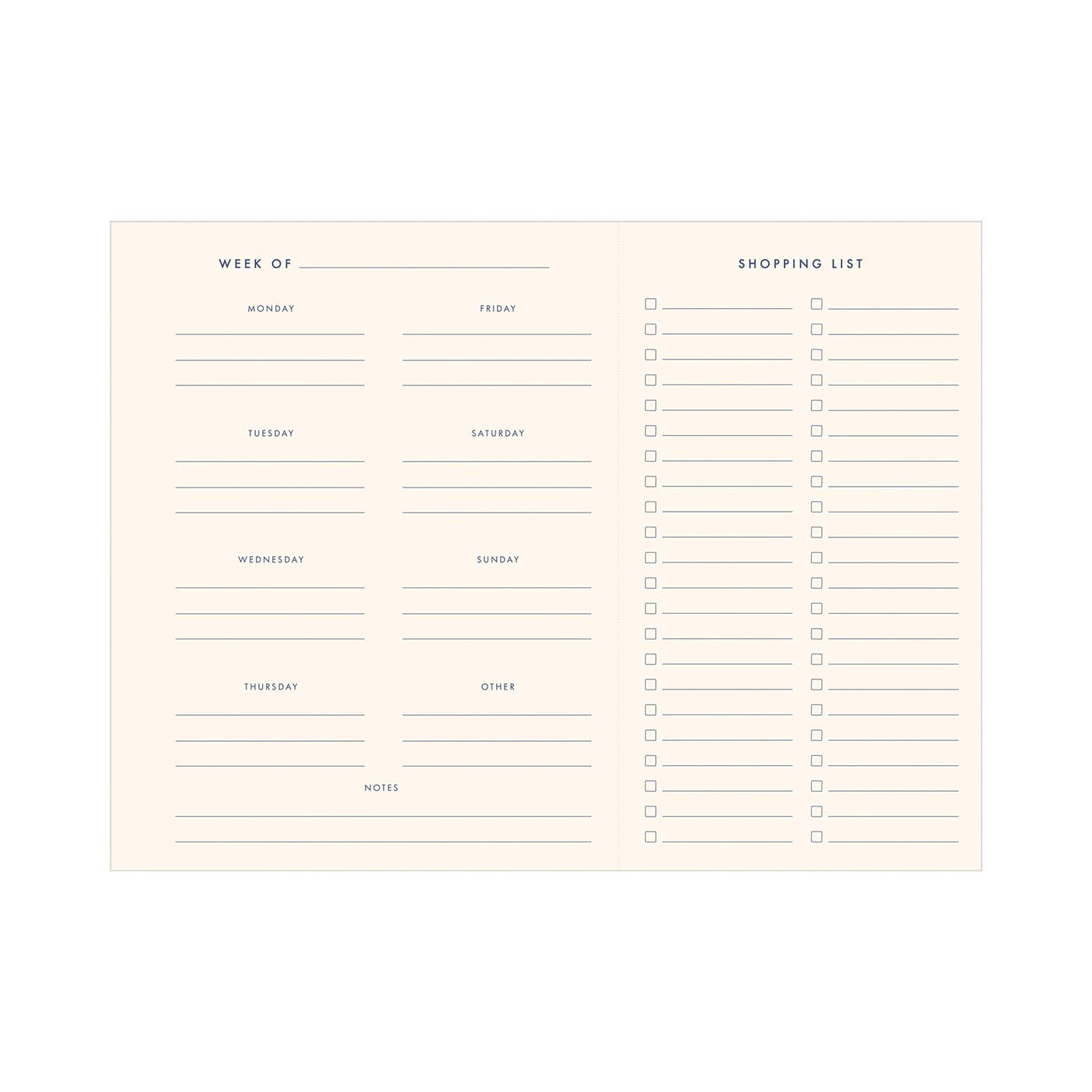 Hand-Drawn Grid Meal Planner