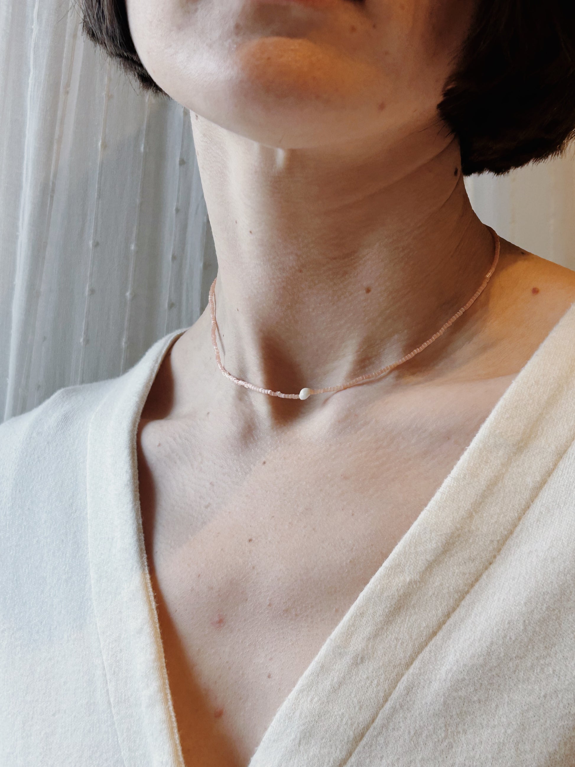 Pink Shell Bead Necklaces