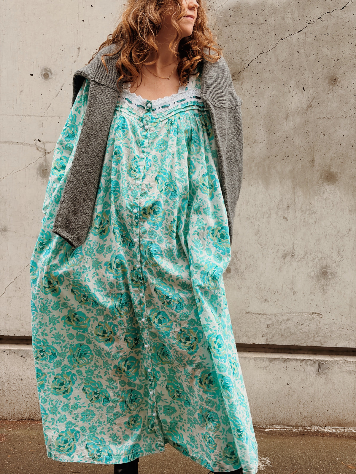 Cotton Long Sleeve Nightgown