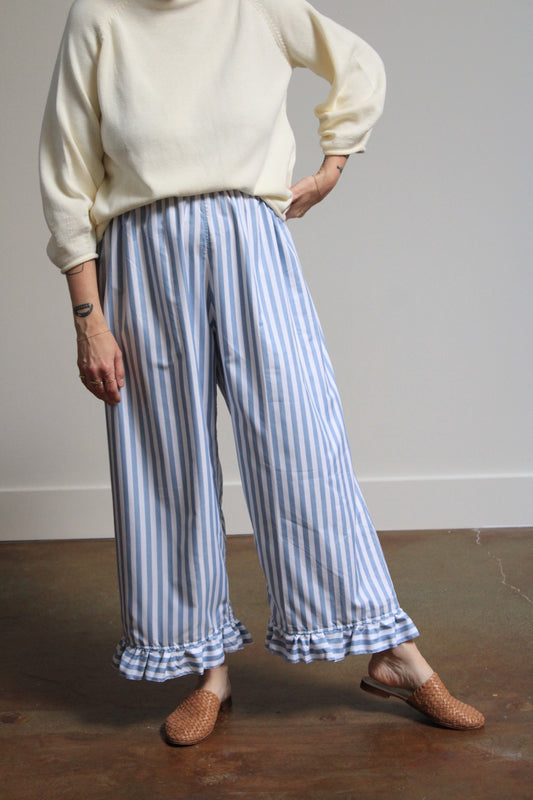 Archive Craft Ruffle Pant - Blue Stripe