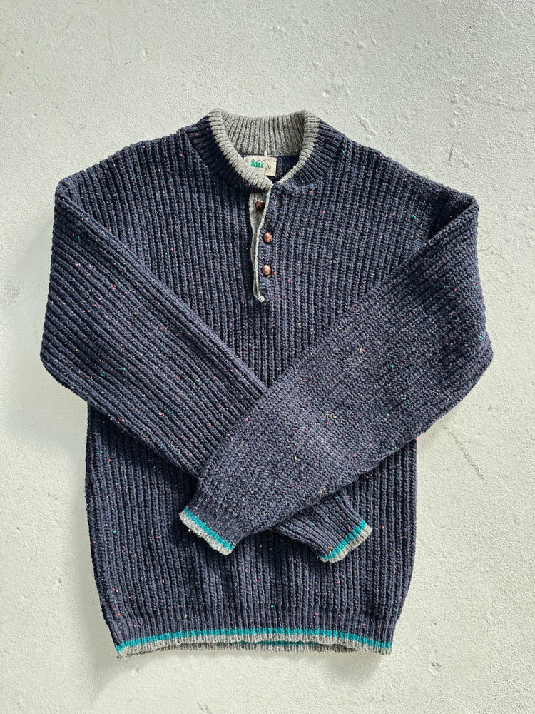 Confetti Speckled Wool Henley Sweater