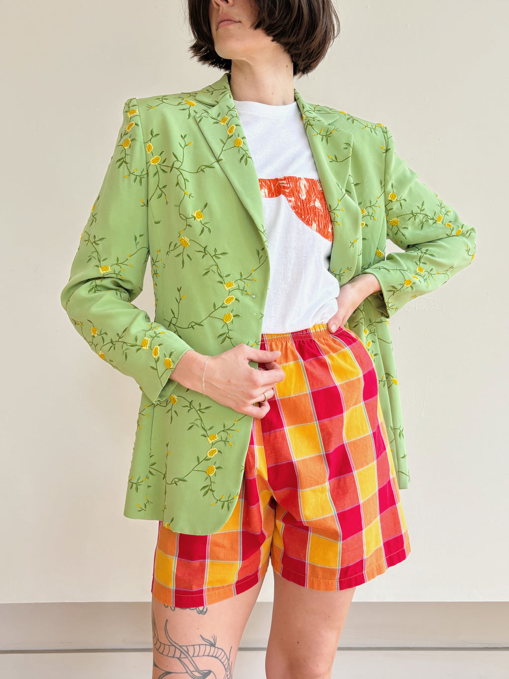 Spring Flower Silk Blazer