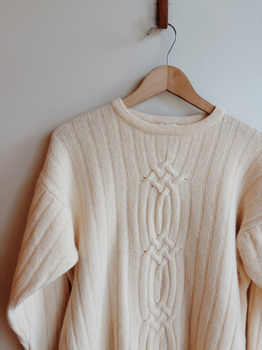 Cream Cableknit Angora Sweater