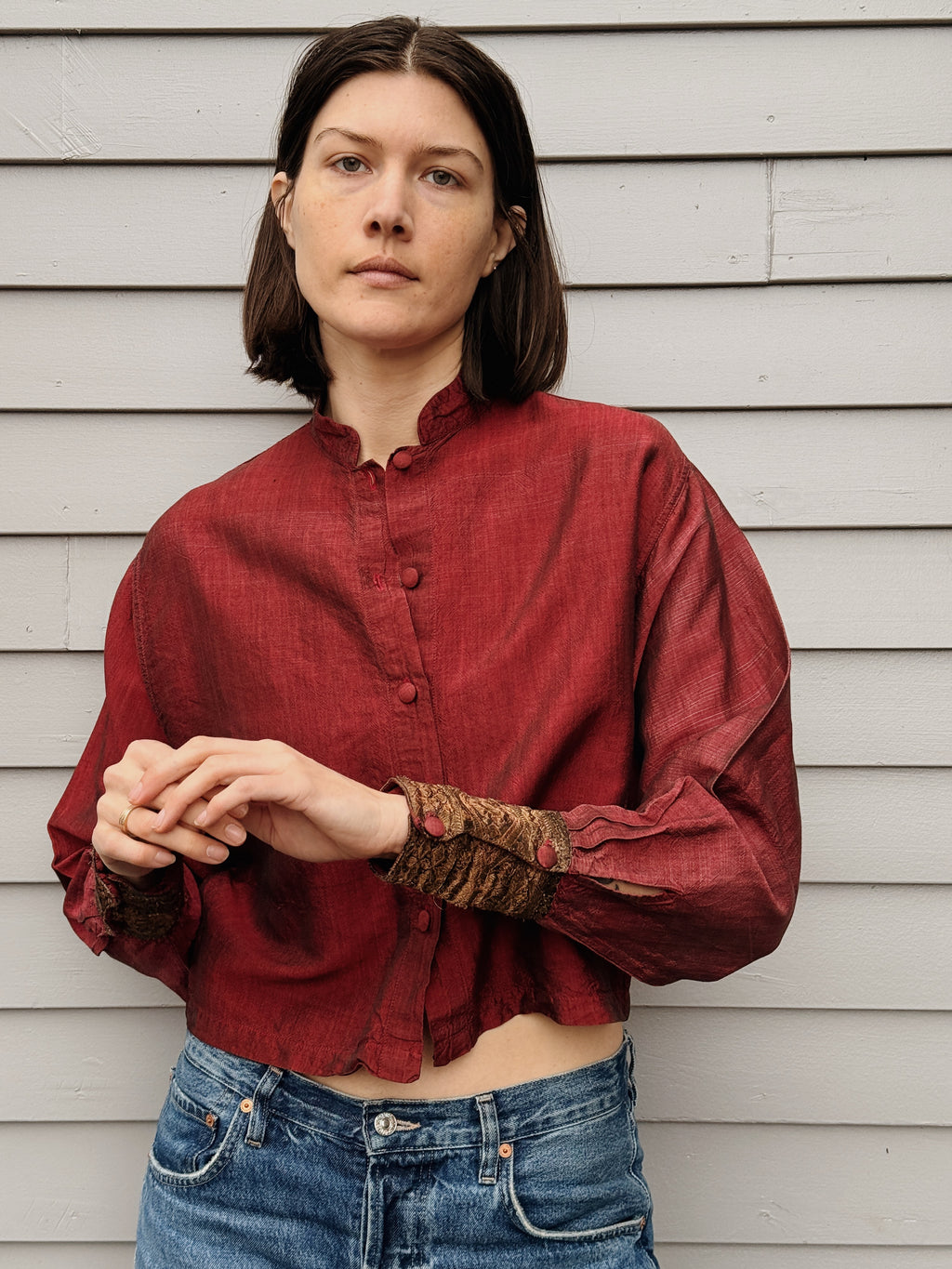 Dolman Crop Red Blouse