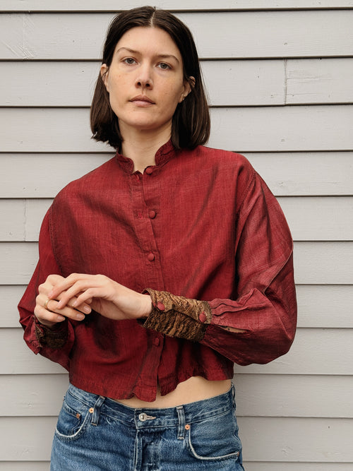 Dolman Crop Red Blouse