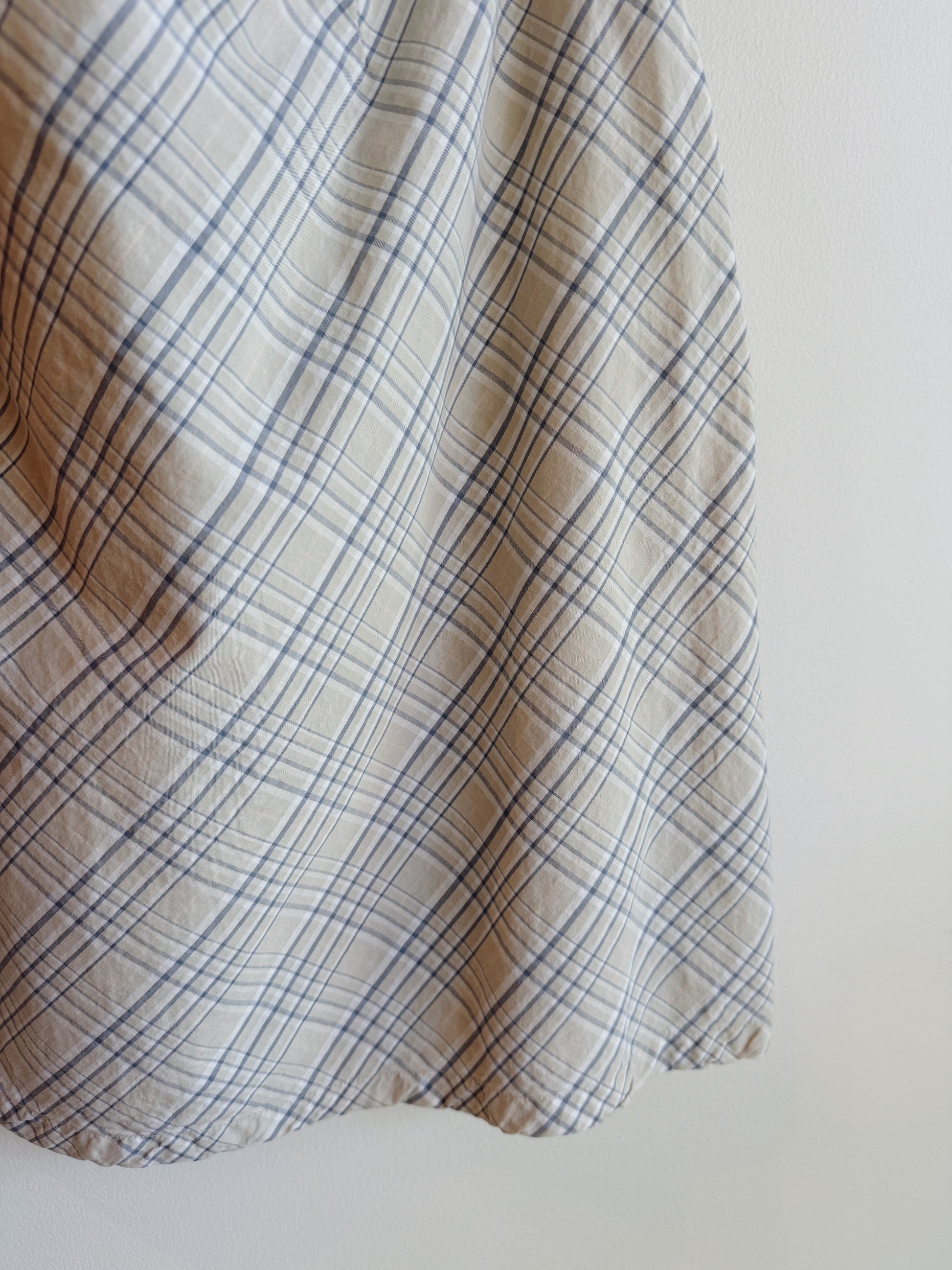 Preview Ecru and Blue Plaid Mini Skirt