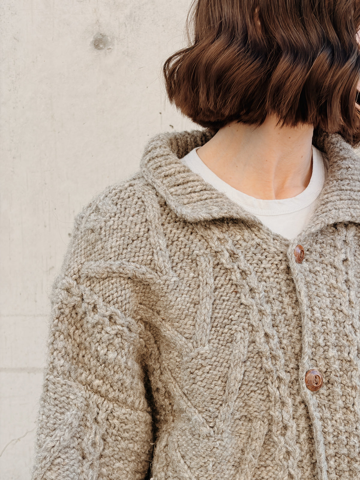 Grey Fisherman Cardigan