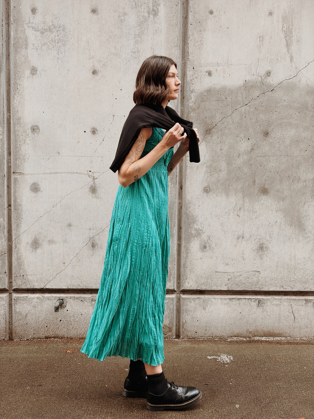 Crinkle Teal Maxi