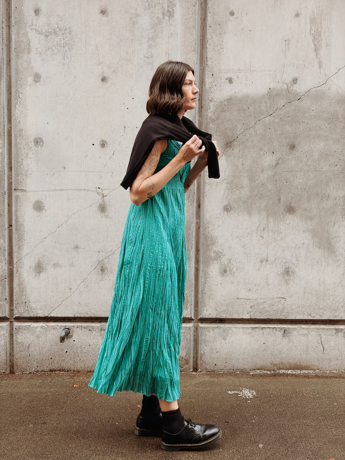 Crinkle Teal Maxi