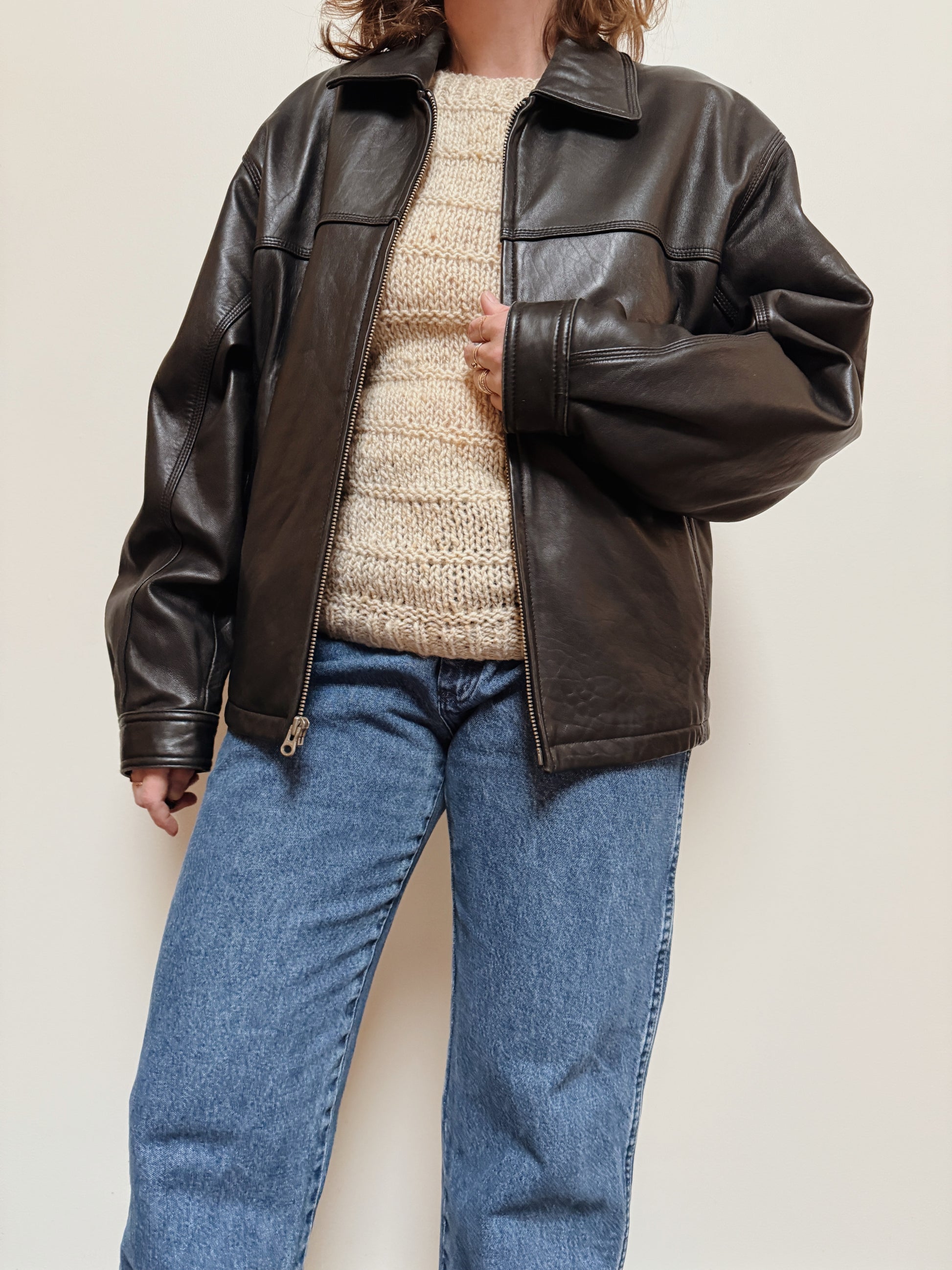 Lamb Leather Zip Jacket