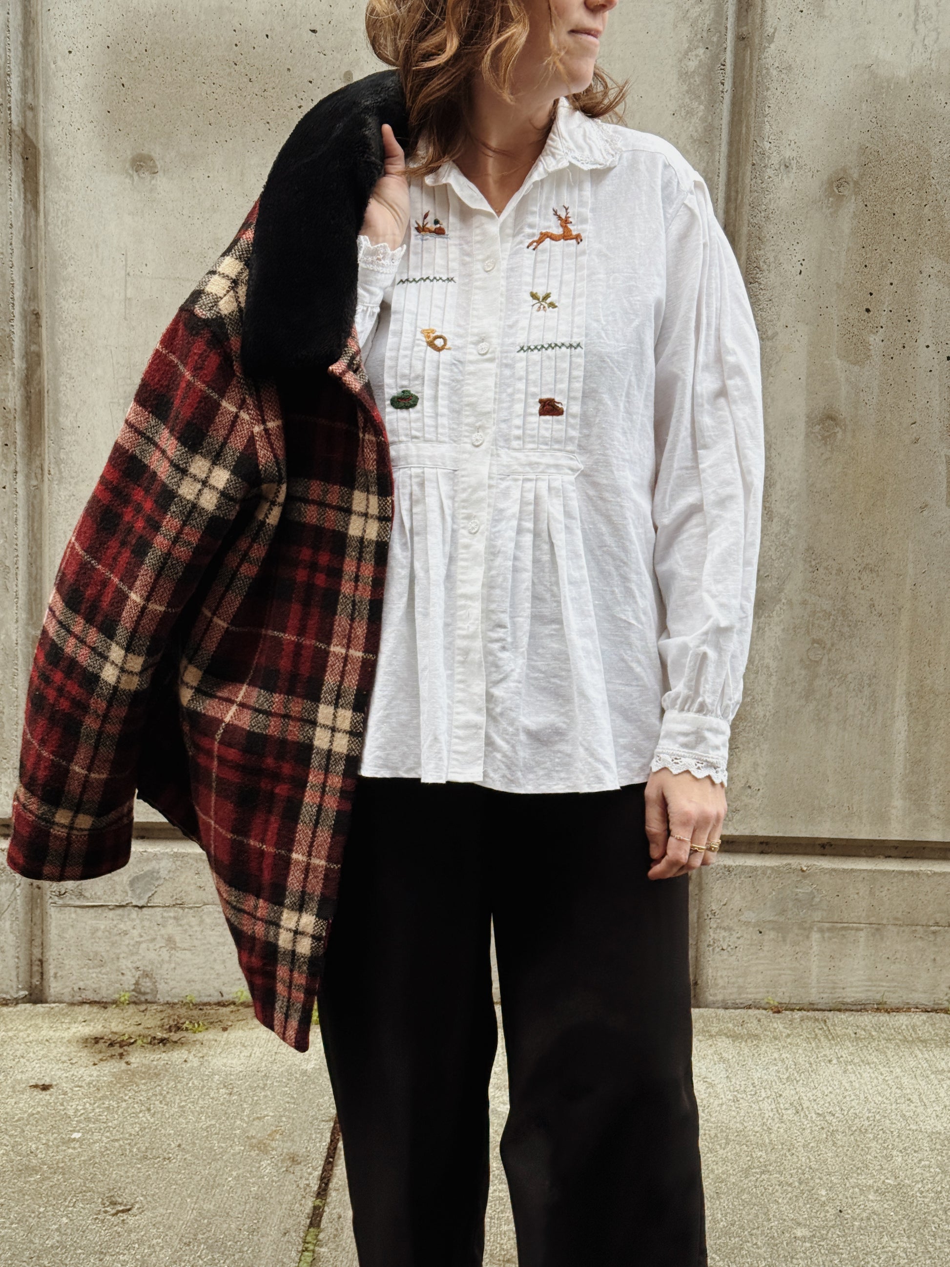 White Bavarian Linen Top