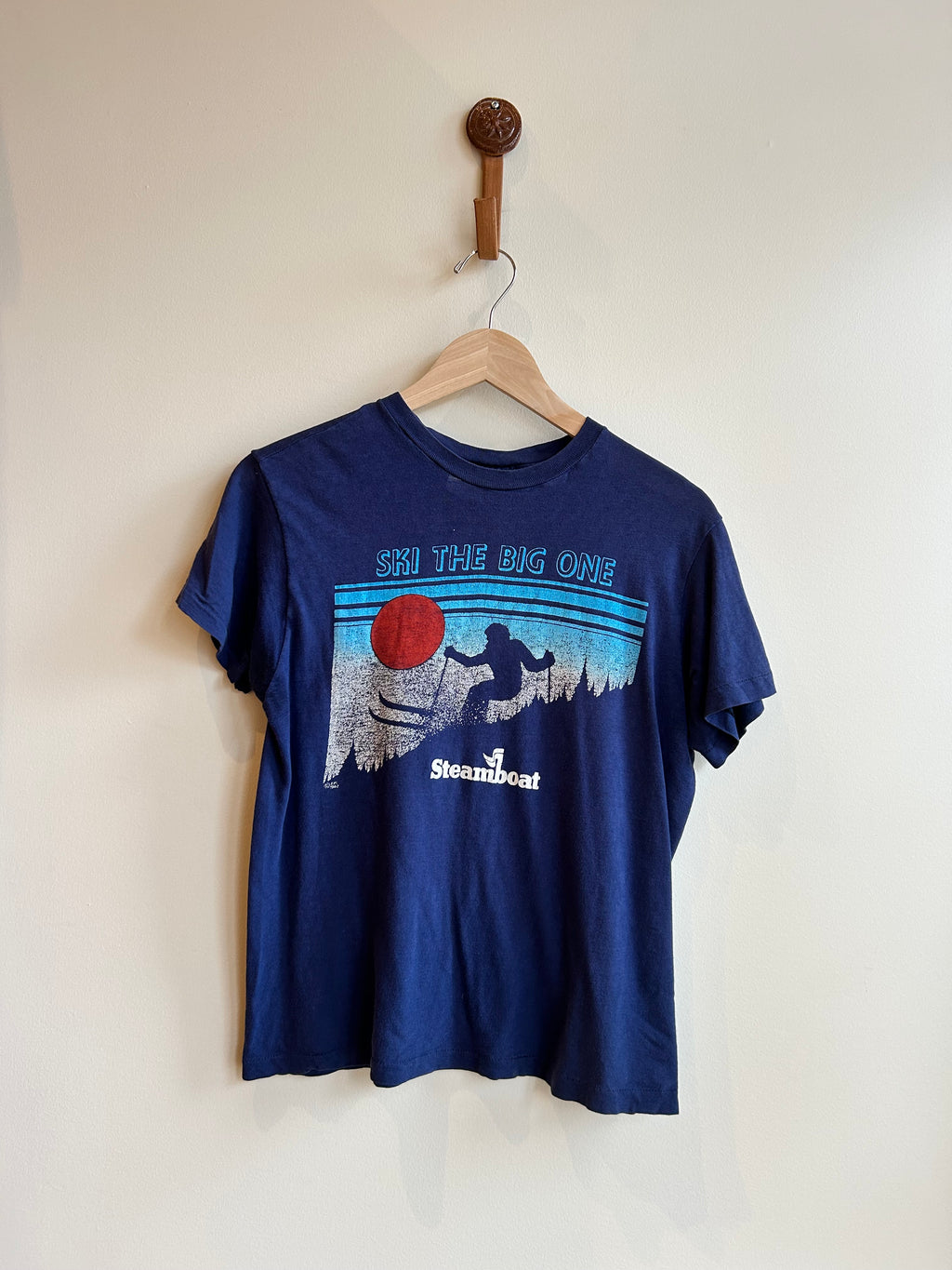 80s navy "Ski the Big One" tee