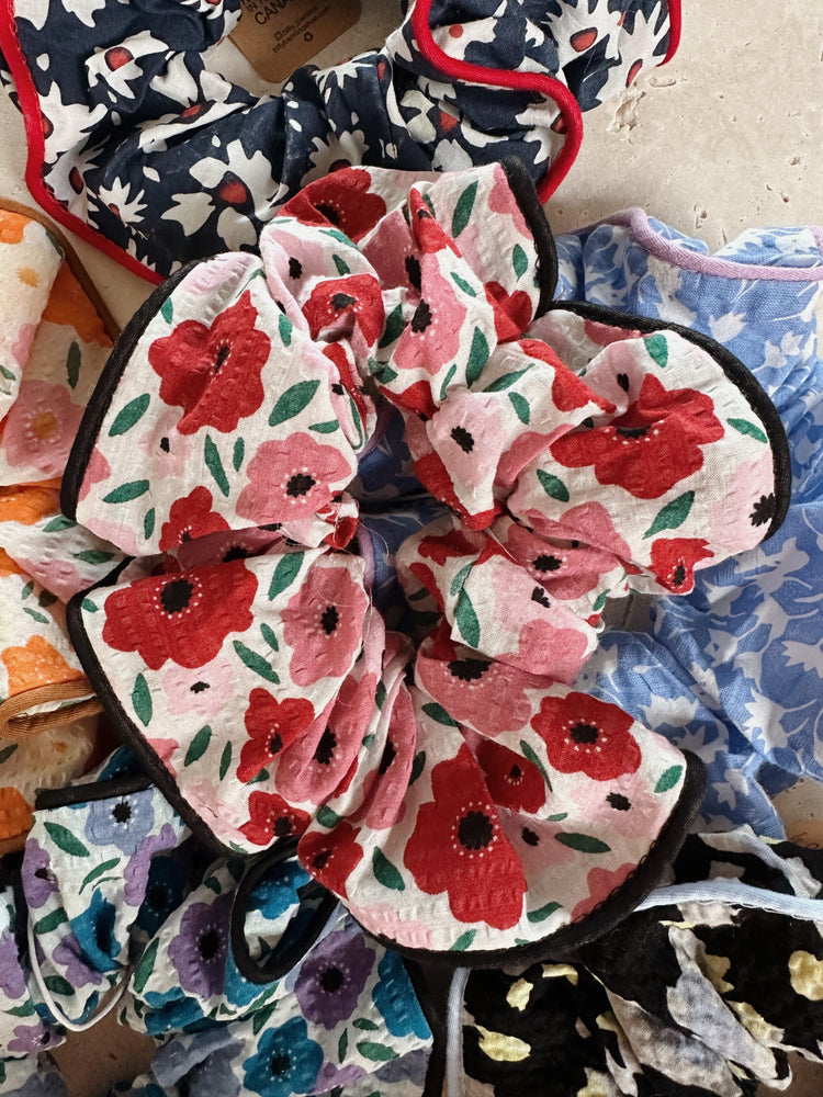 Large Floral Cotton Scrunchie