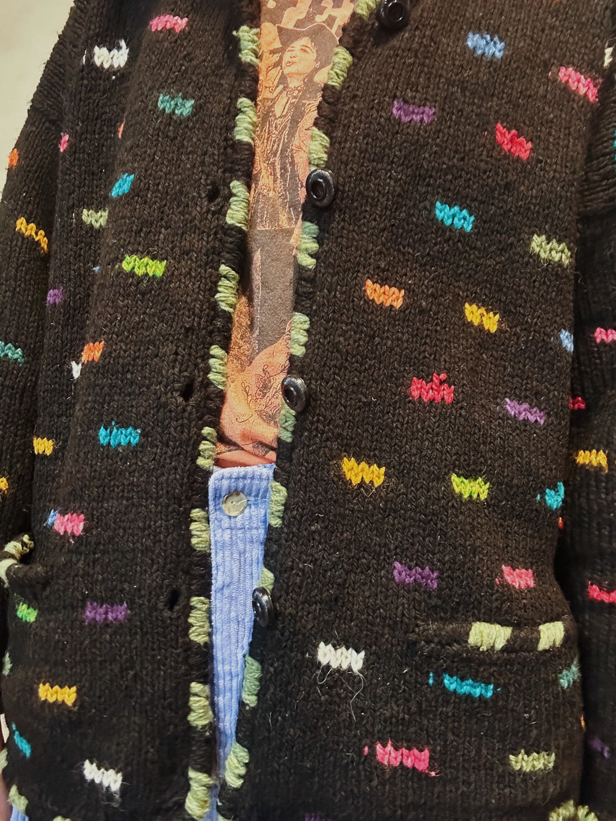 Black Confetti Cardi