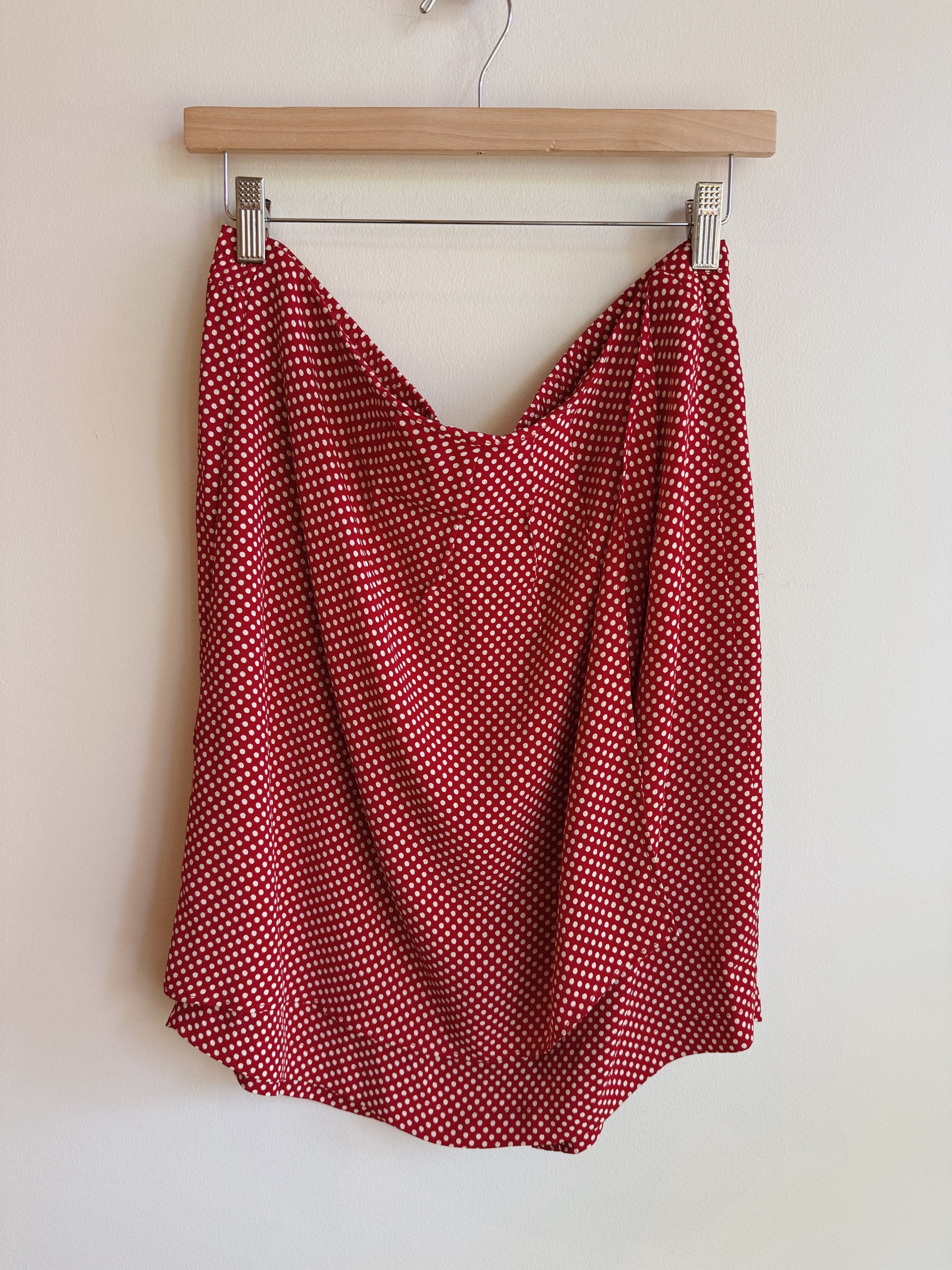 Red Polka Dot Faux Wrap