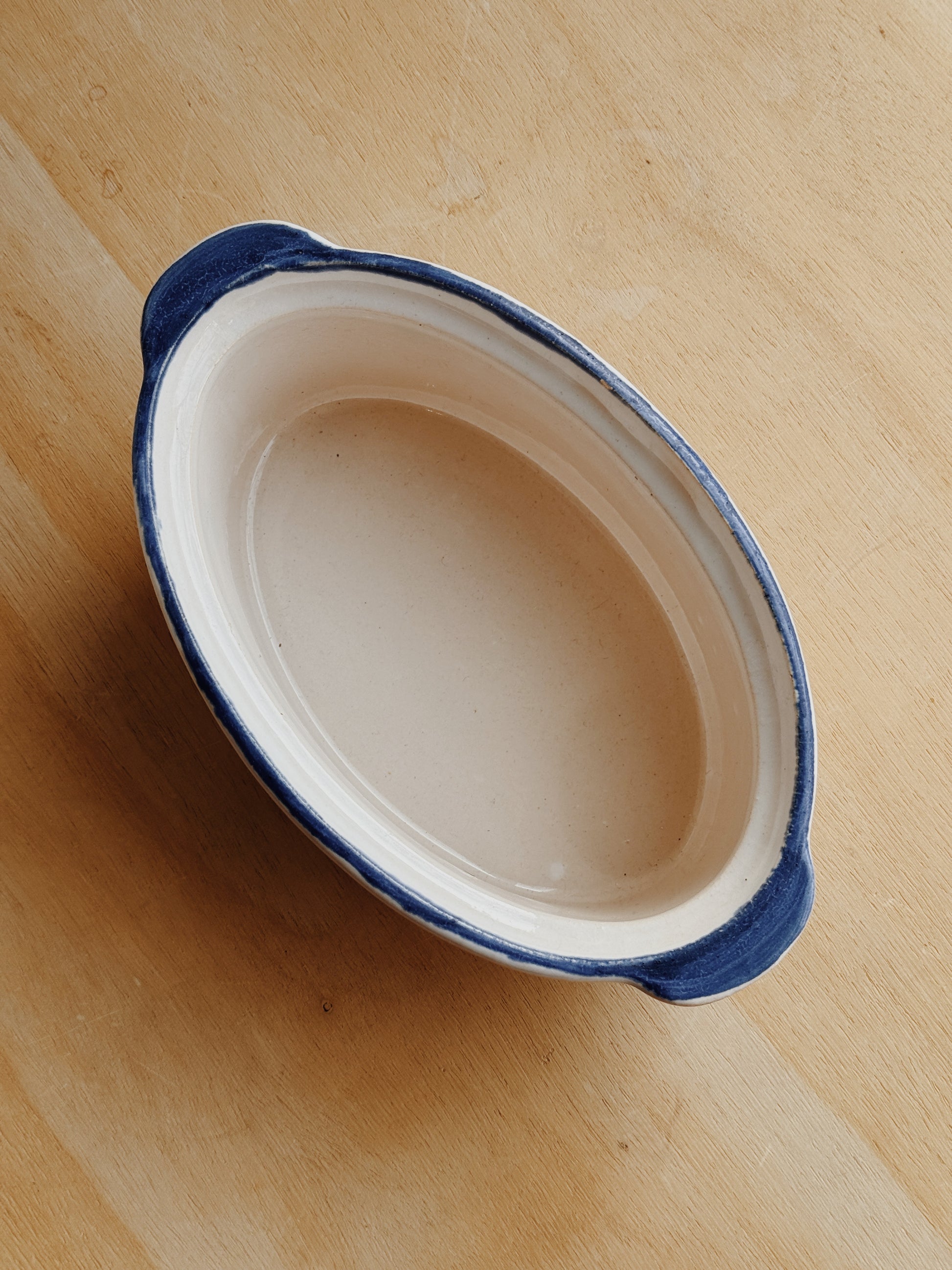 Handpainted Blue Mini Oval Crock