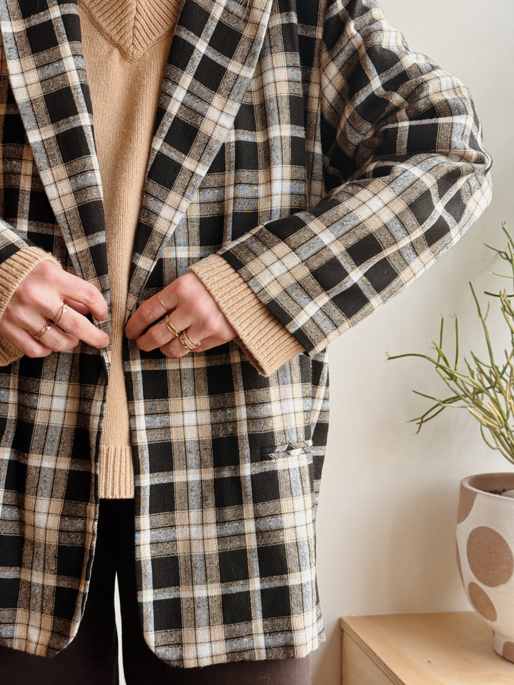 Lightweight Plaid Blazer