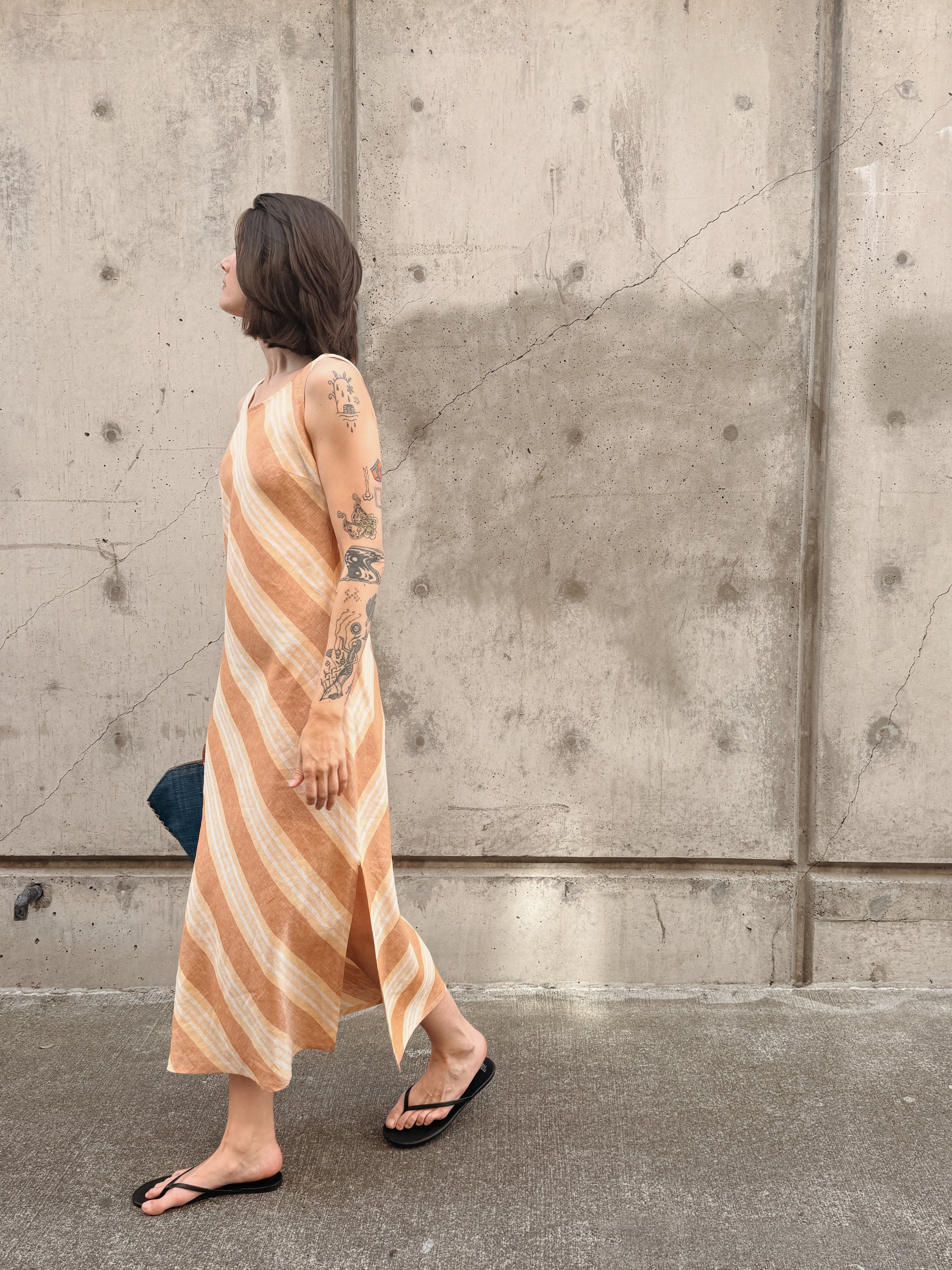 Linen Bias Cut Dress