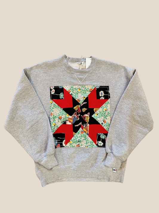 Vintage Quilt-Patch Sweatshirt