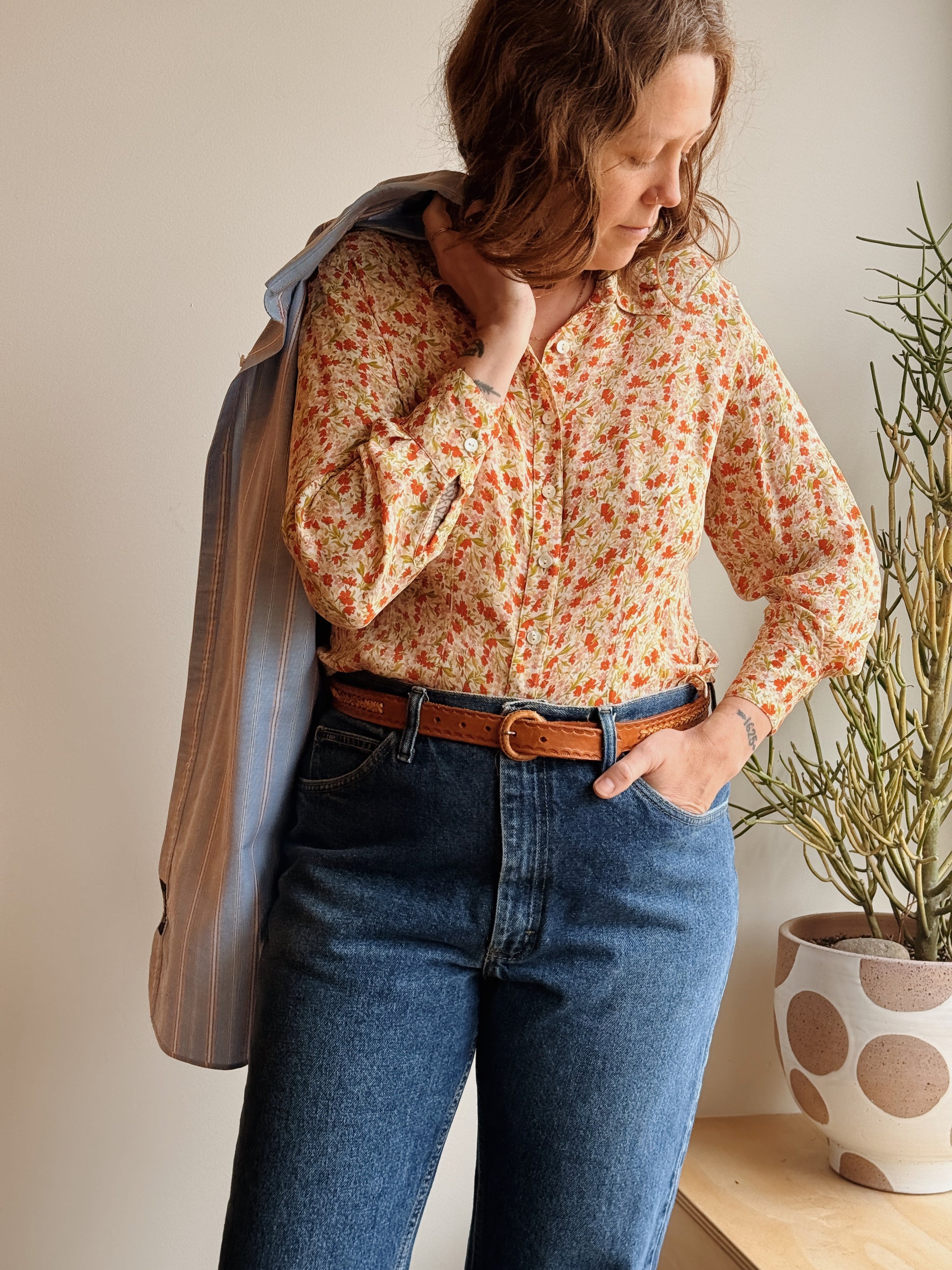 Ditsy Floral Silk Blouse