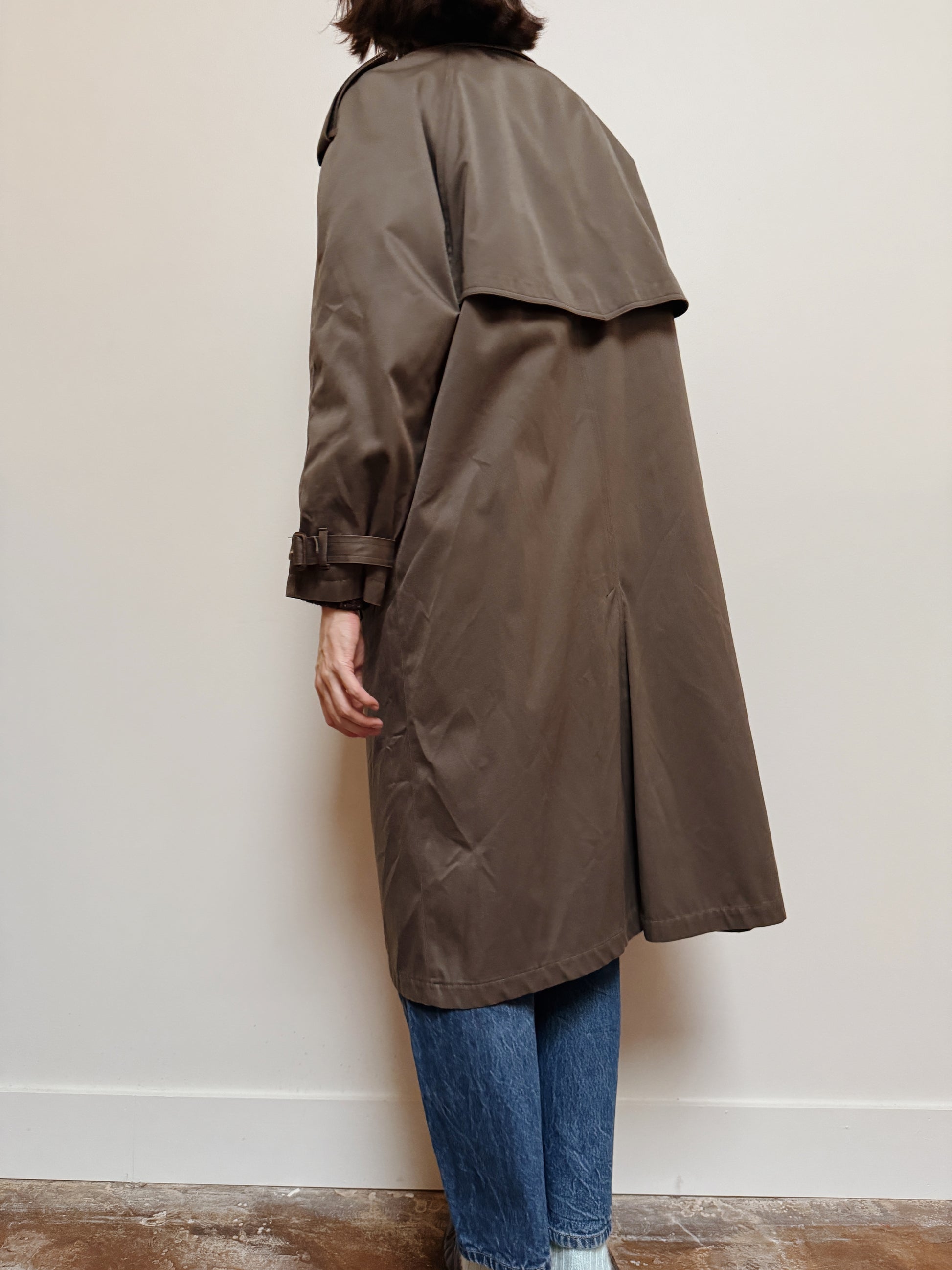 Double Breasted Green Trench