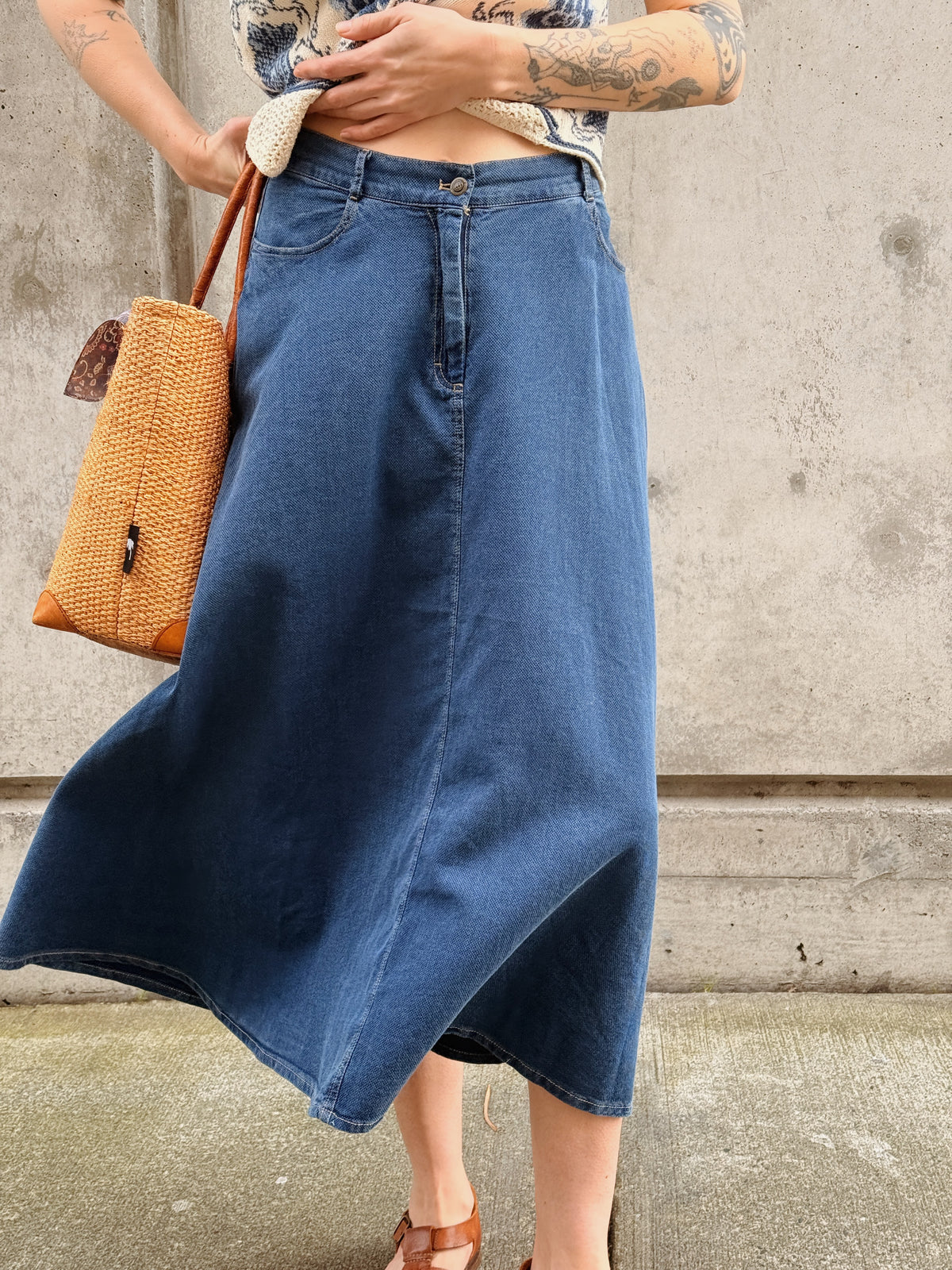 Indigo Dyed Cotton Maxi