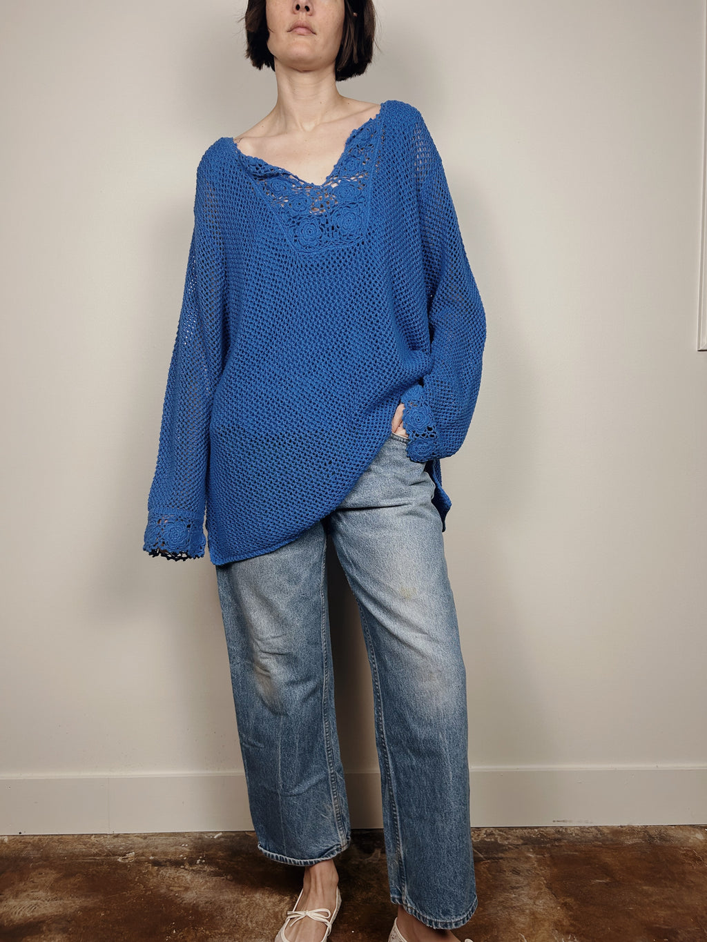 Blue Lace/Crochet Mini Dress