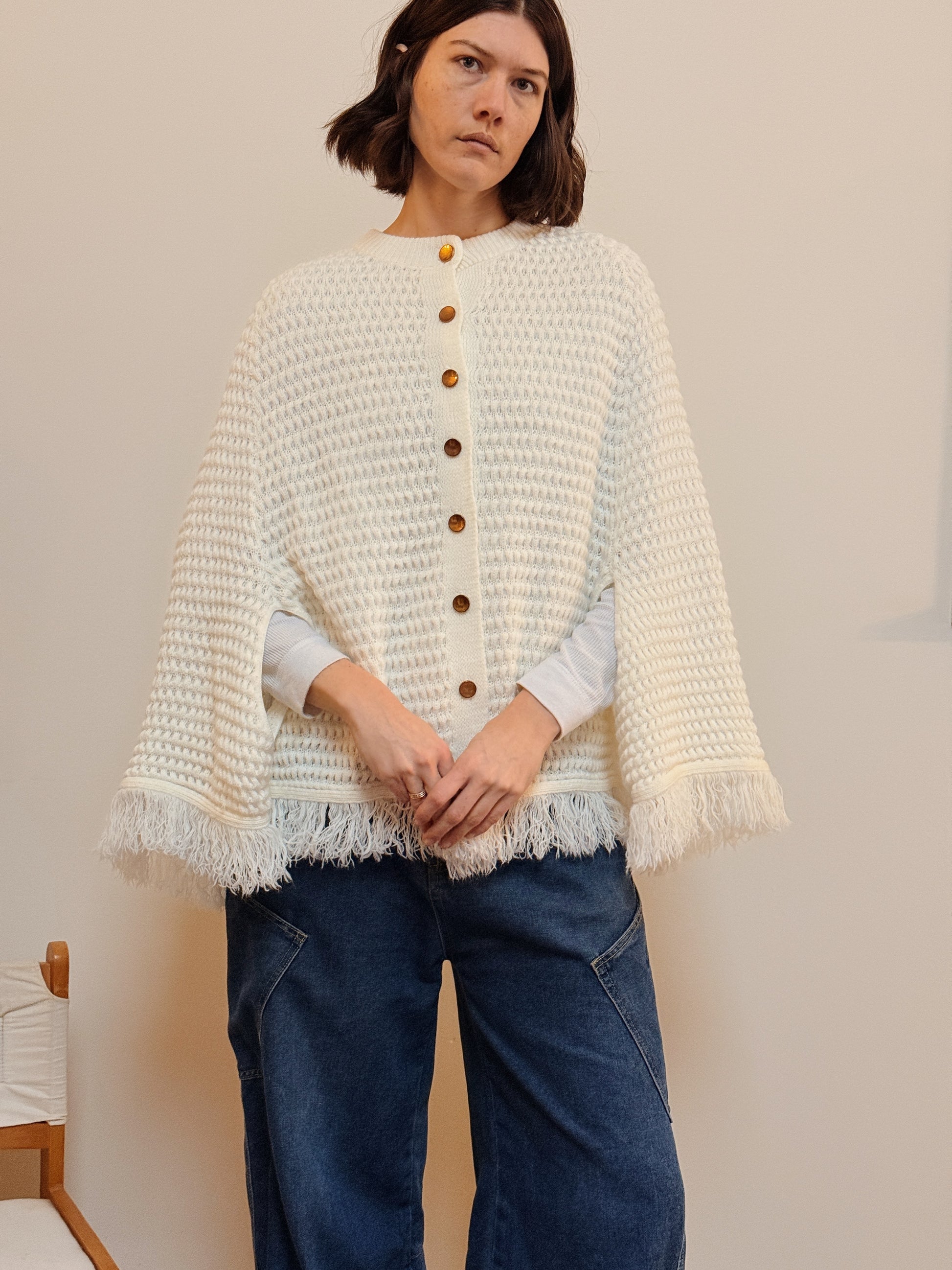 70s Button Front Poncho