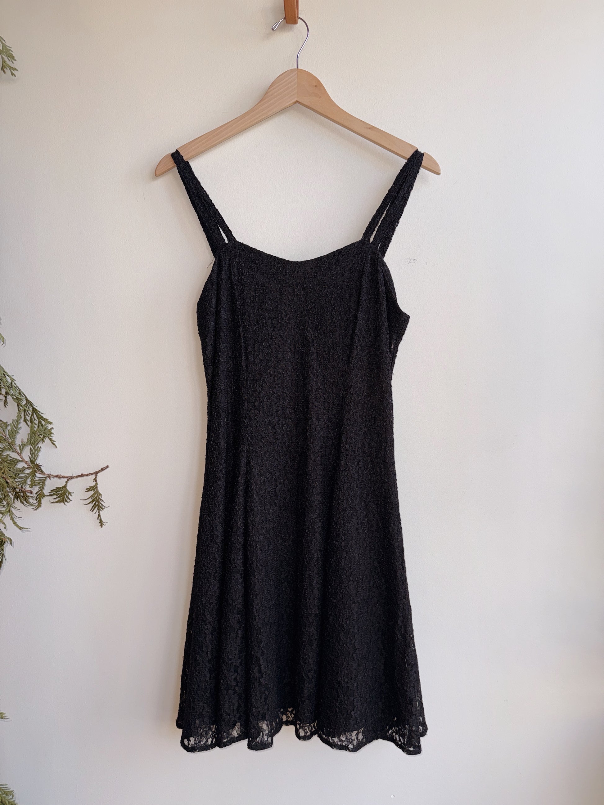 Black Lace Skater Dress