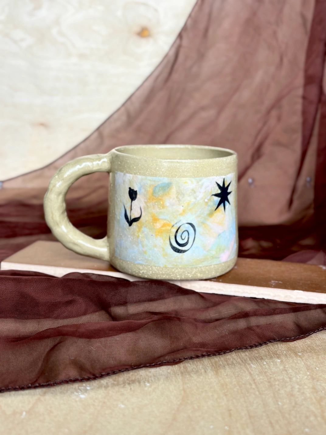 Swirly Flower Star Mugs