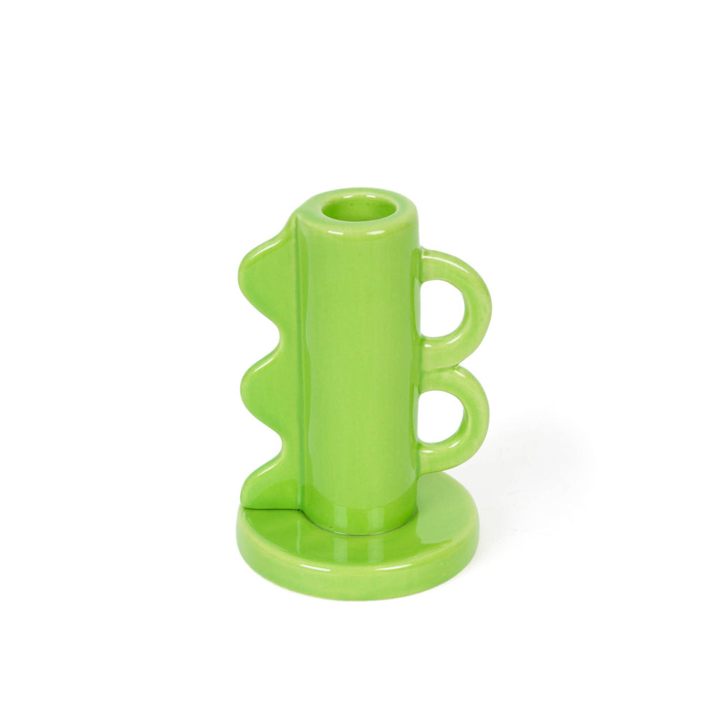 Double Handle Candle Holder - Green