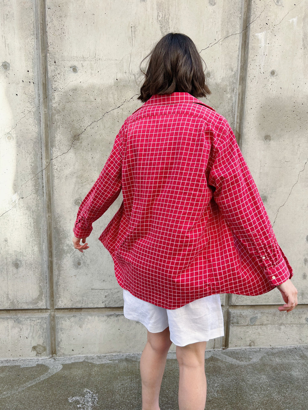 Paul Fredrick Red Grid LS
