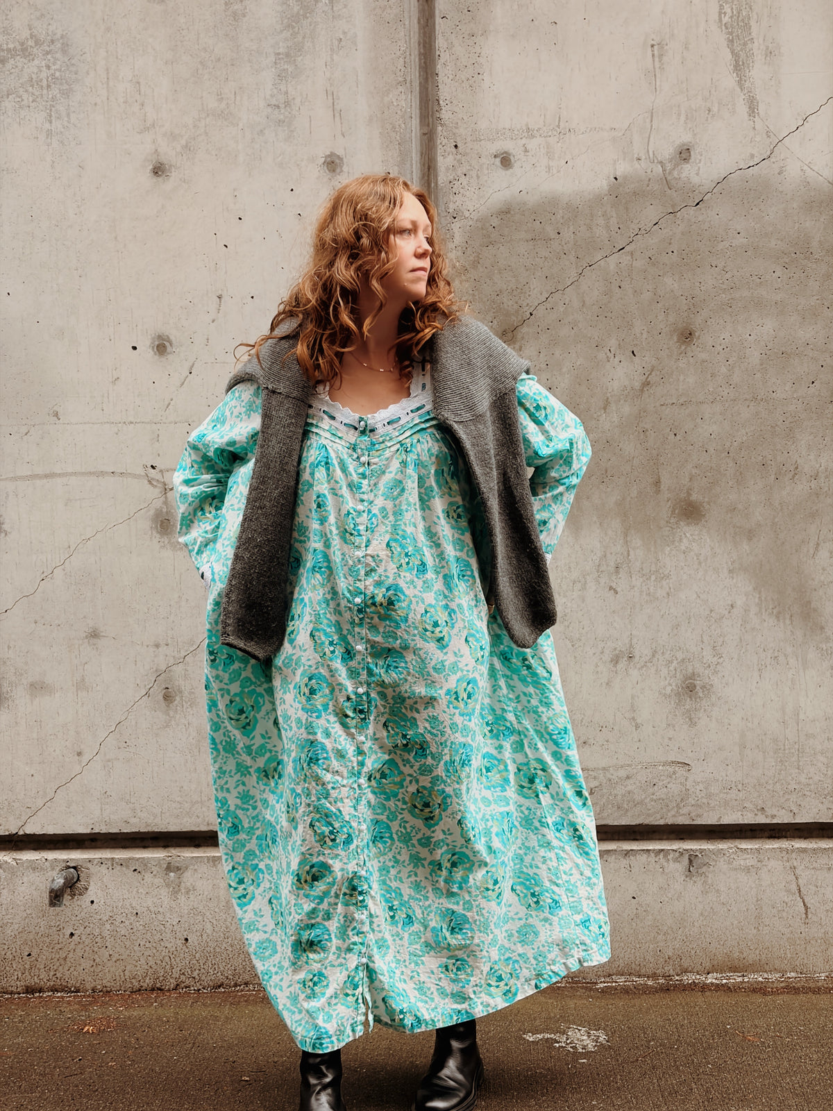 Cotton Long Sleeve Nightgown