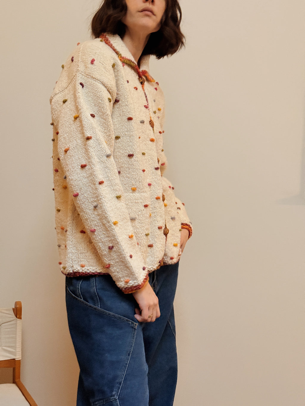 Wool/Cotton Confetti Cardigan