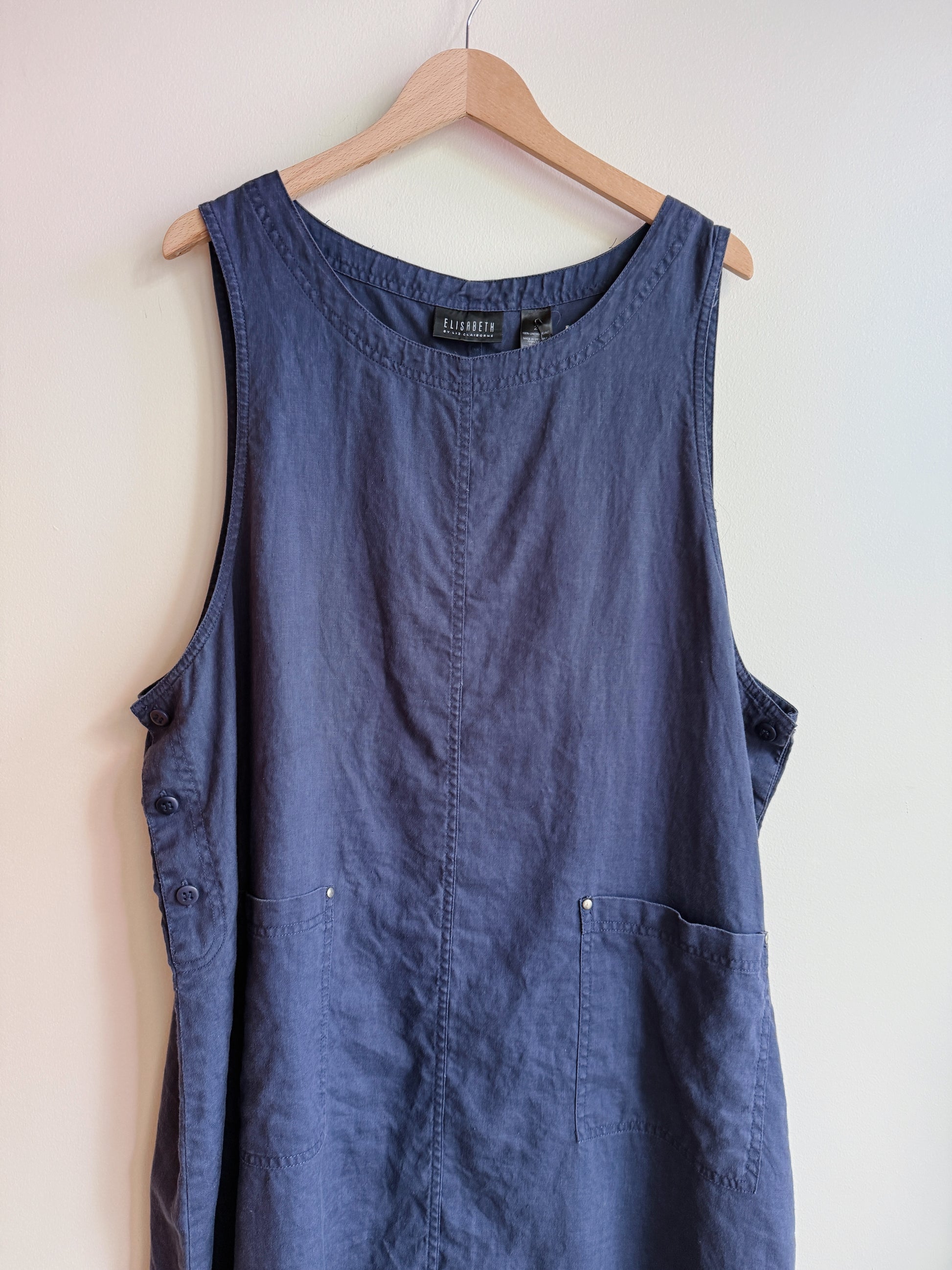 Linen Blue Apron Maxi