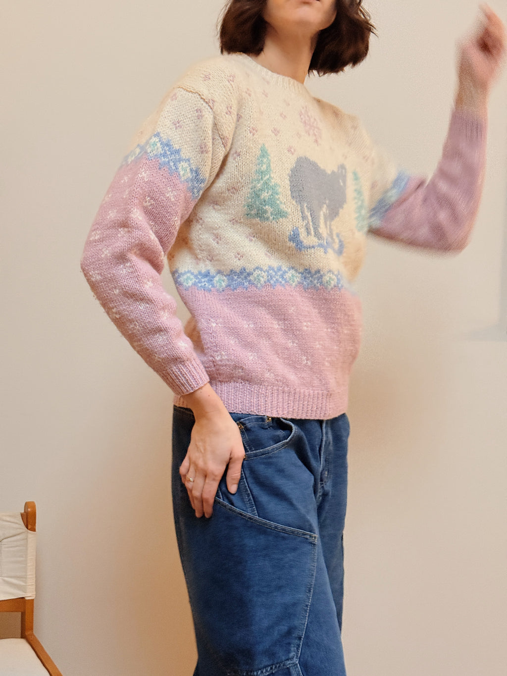 Intarsia Knit Crew