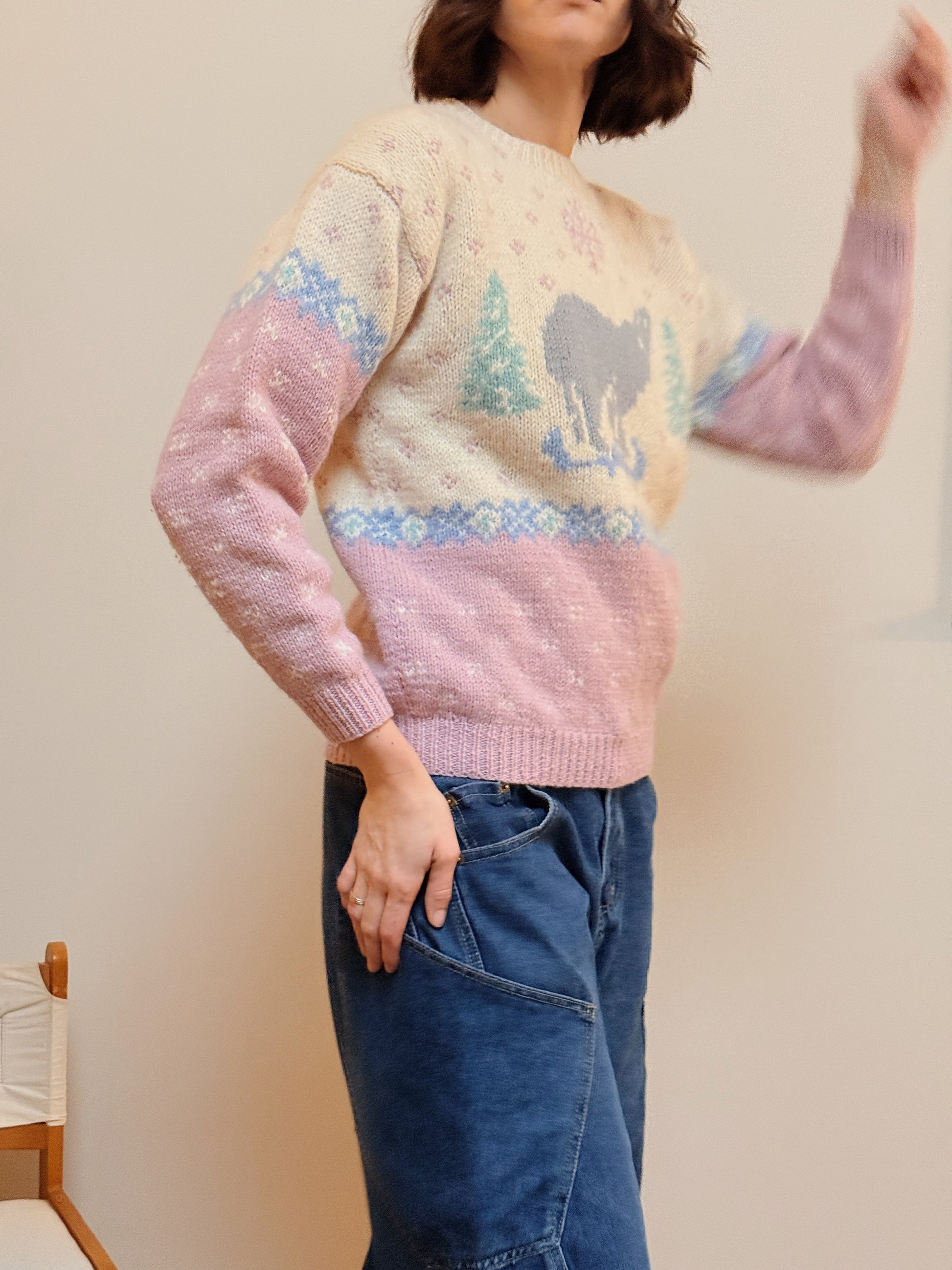 Intarsia Knit Crew