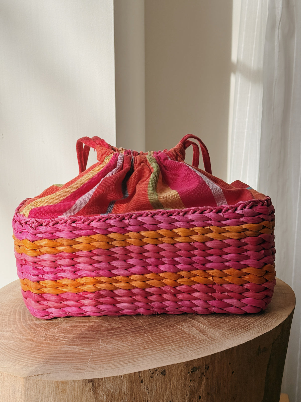 Pink Stripe Drawstring