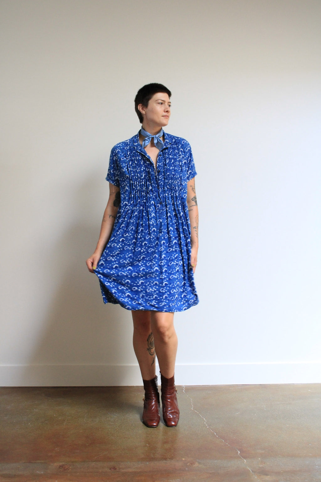 Indian Block Print Mini Dress