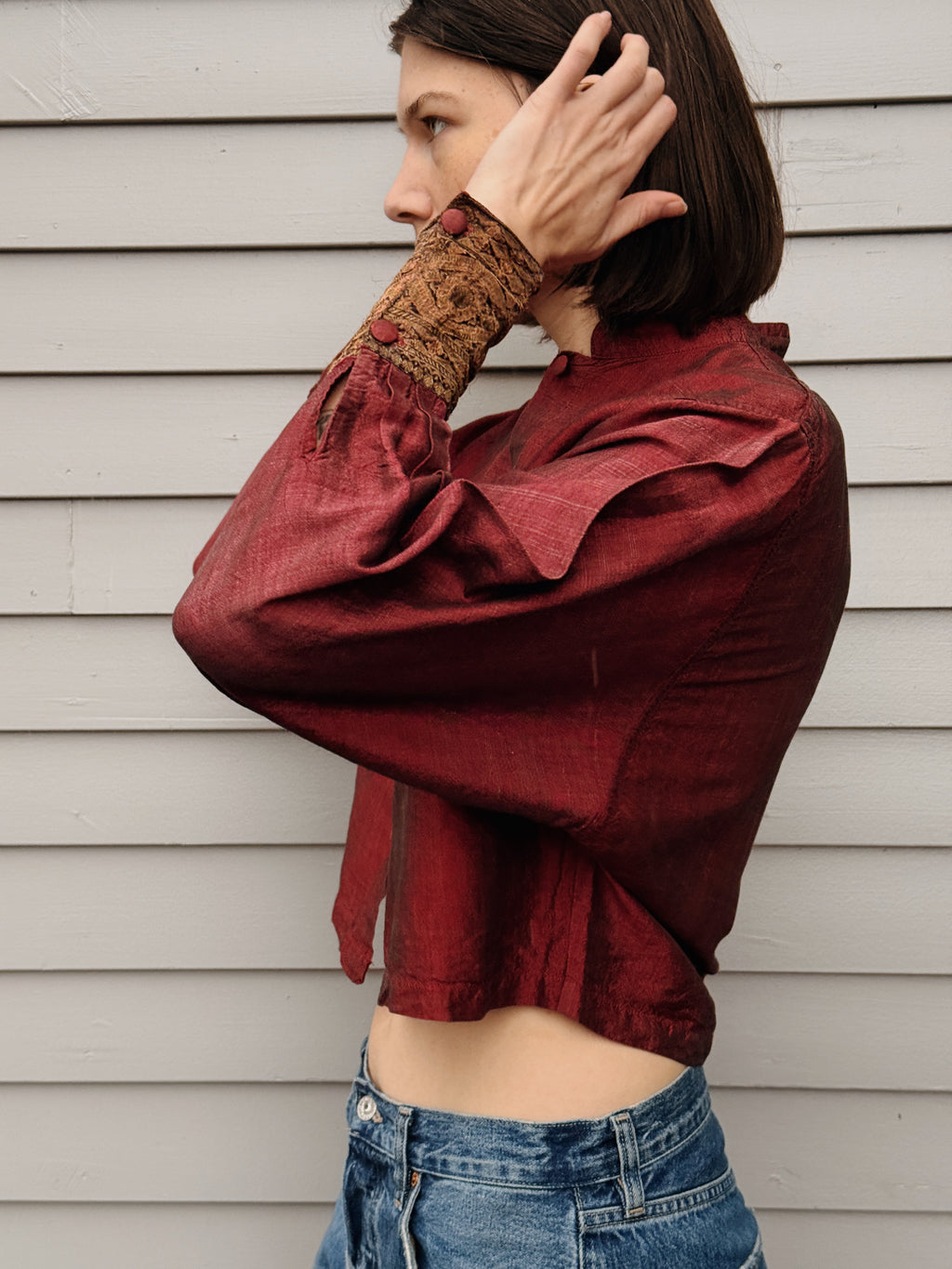 Dolman Crop Red Blouse