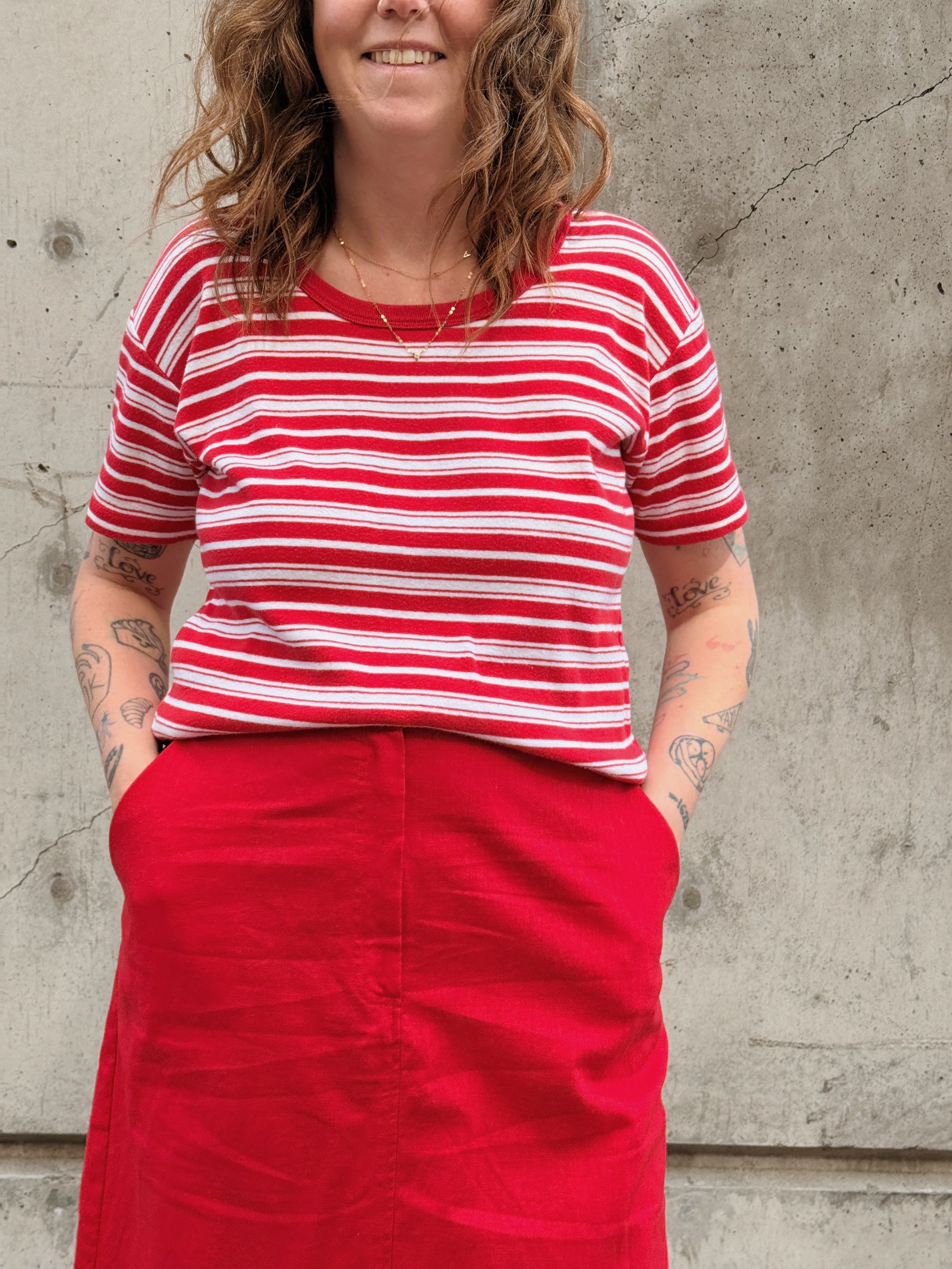 Crewelwork Red Skirt