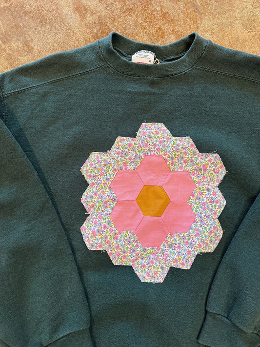 Vintage Quilt-Patch Sweatshirt