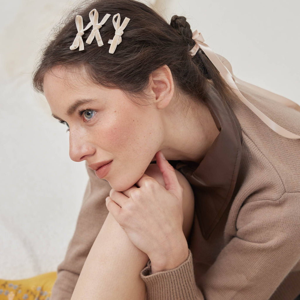Velvet Ribbon Hair Pin Set