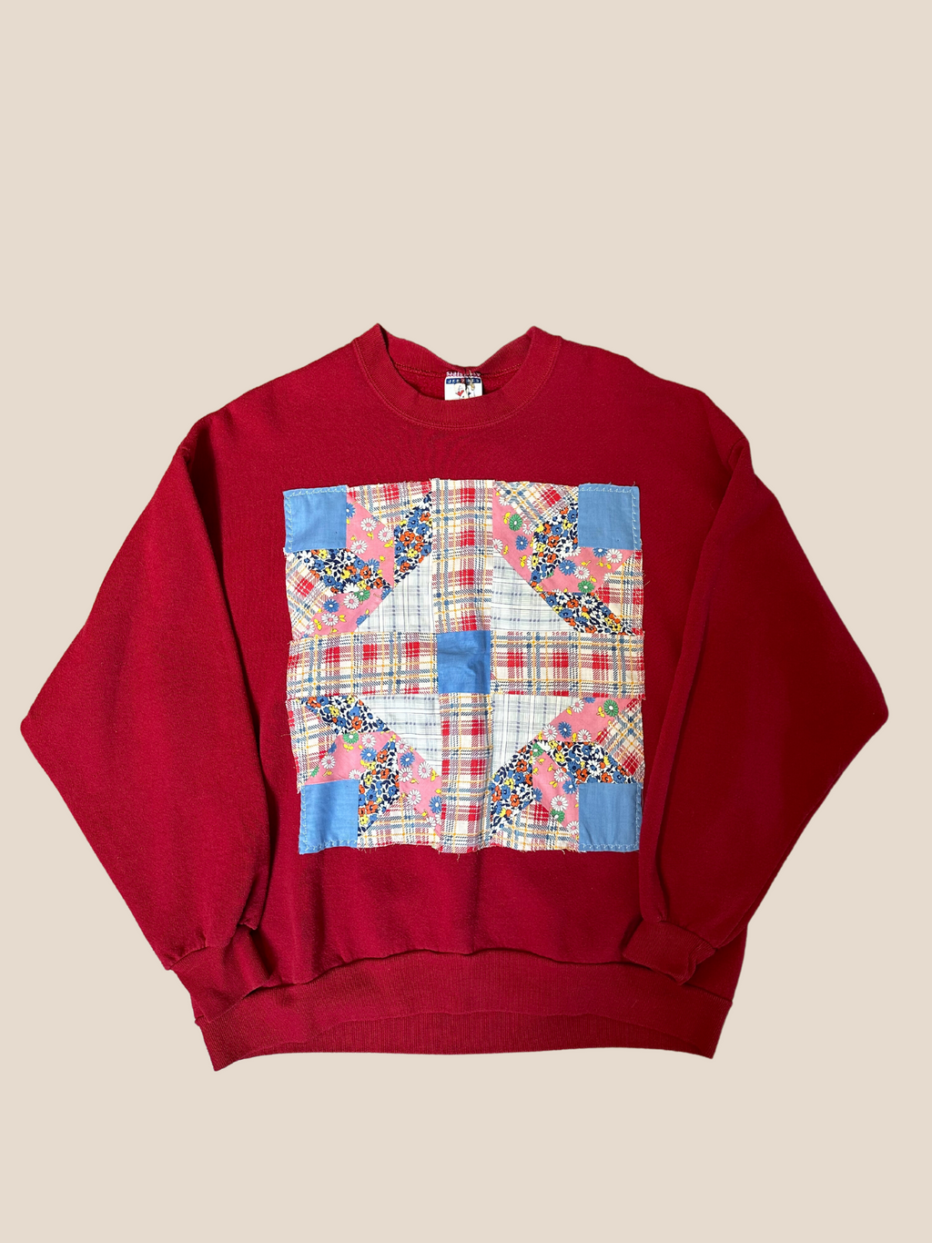 Vintage Quilt-Patch Sweatshirt