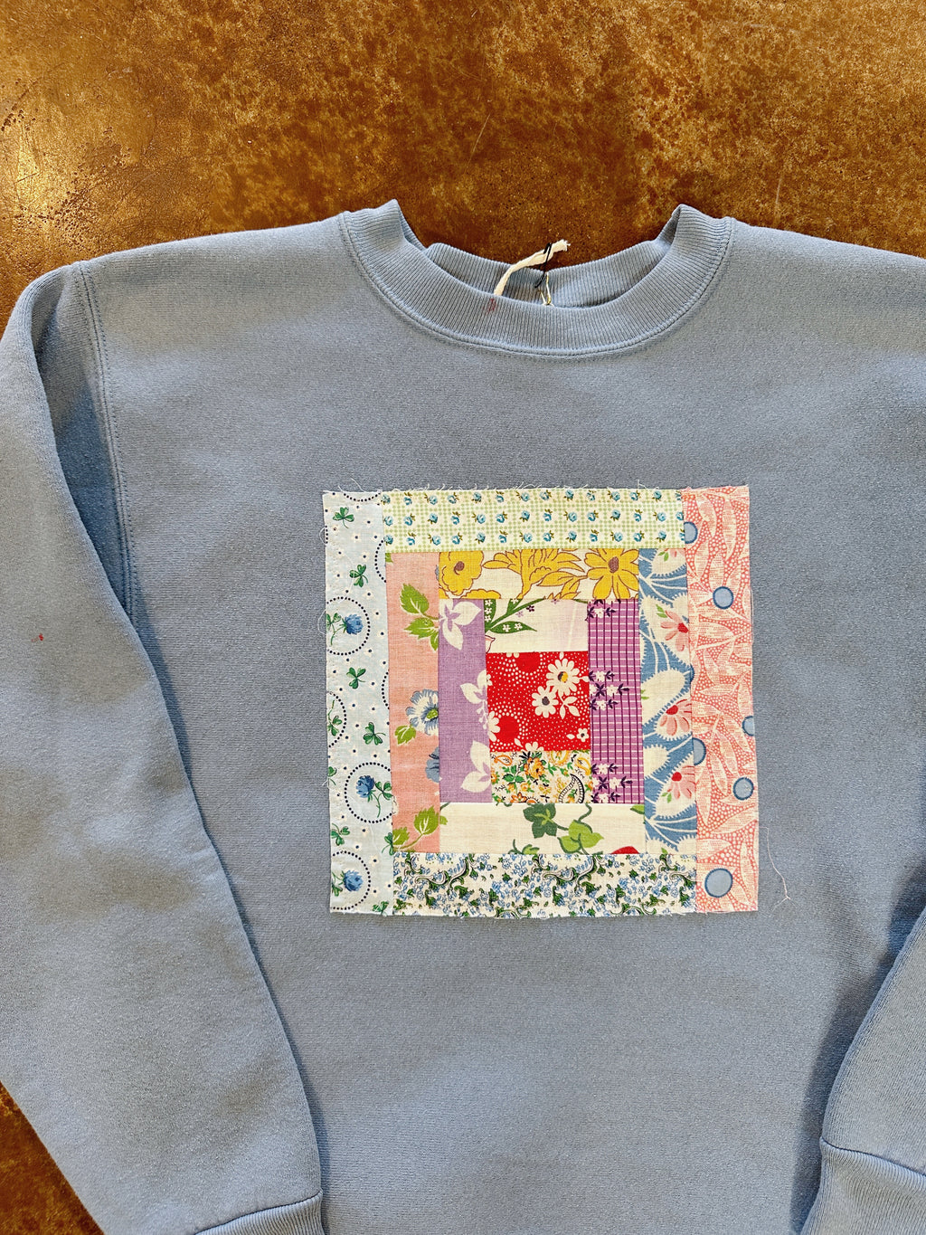 Vintage Quilt-Patch Sweatshirt